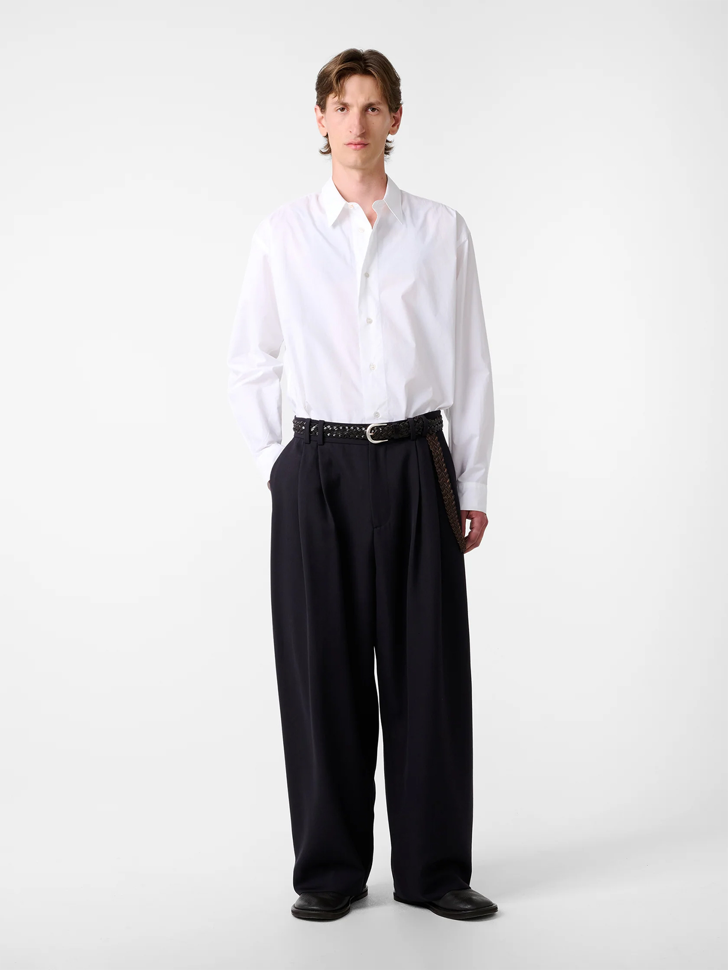 Studio Nicholson Line Double Pleat Volume Pant Pewter