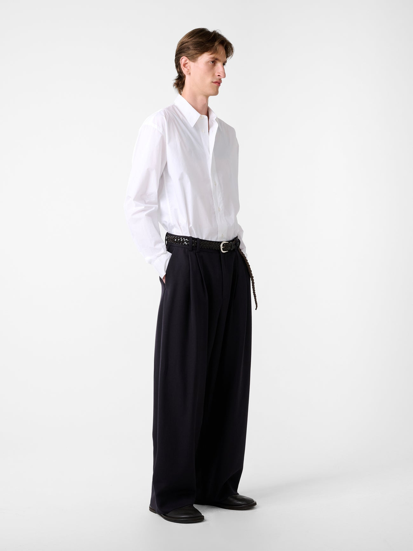 Studio Nicholson Line Double Pleat Volume Pant Pewter