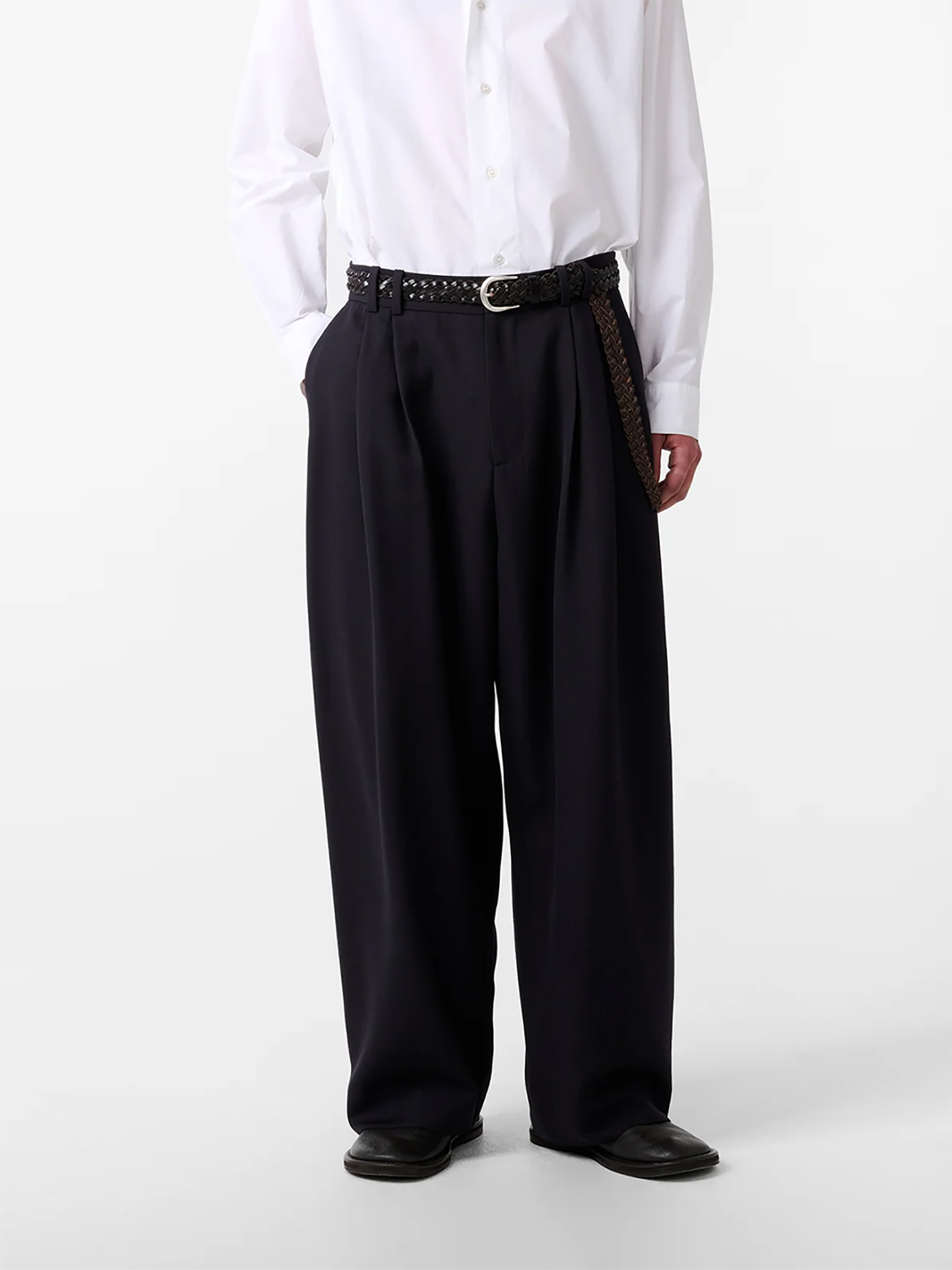 Studio Nicholson Line Double Pleat Volume Pant Pewter