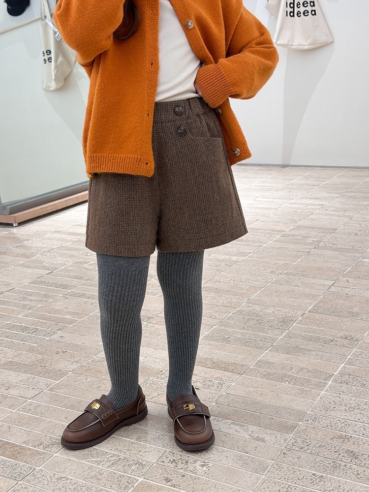 百搭提花羊毛呢短褲