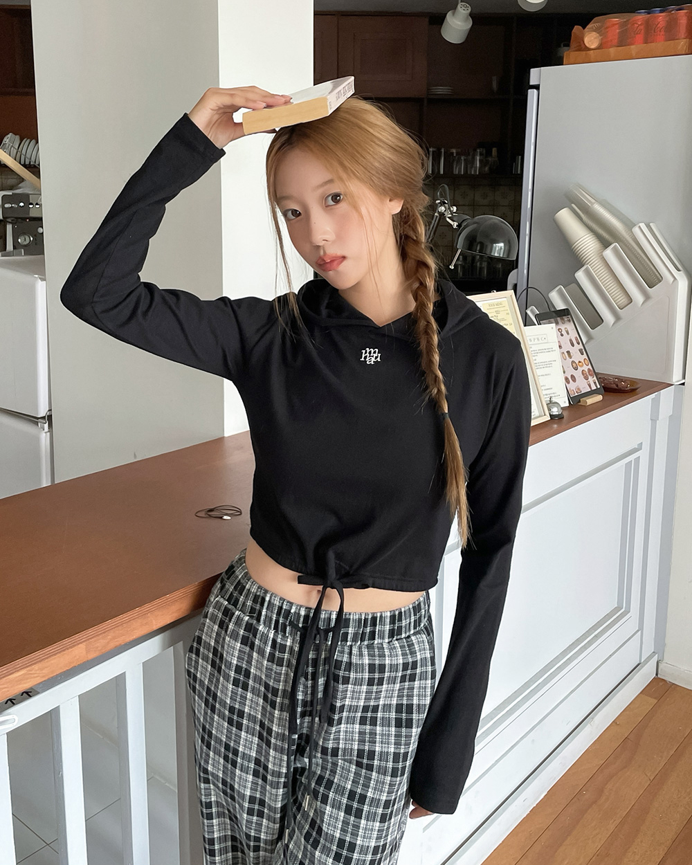 🇰🇷 MUAHMUAH 短版 抽繩帽T 長袖 / 預購