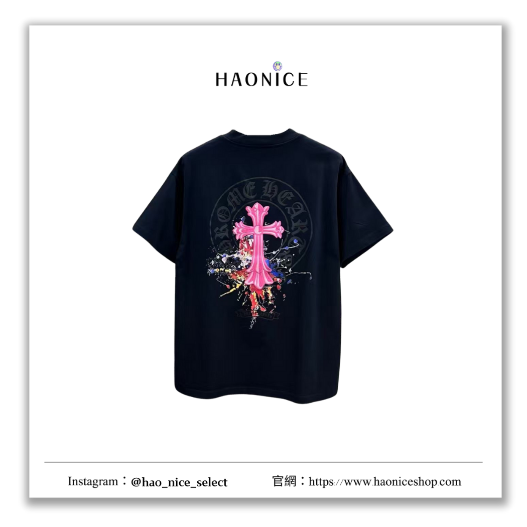 【HAO NICE】100%正品 CHROME HEARTS 精品品牌🔥經典十字架刺繡塗鴉圓領短袖 短T