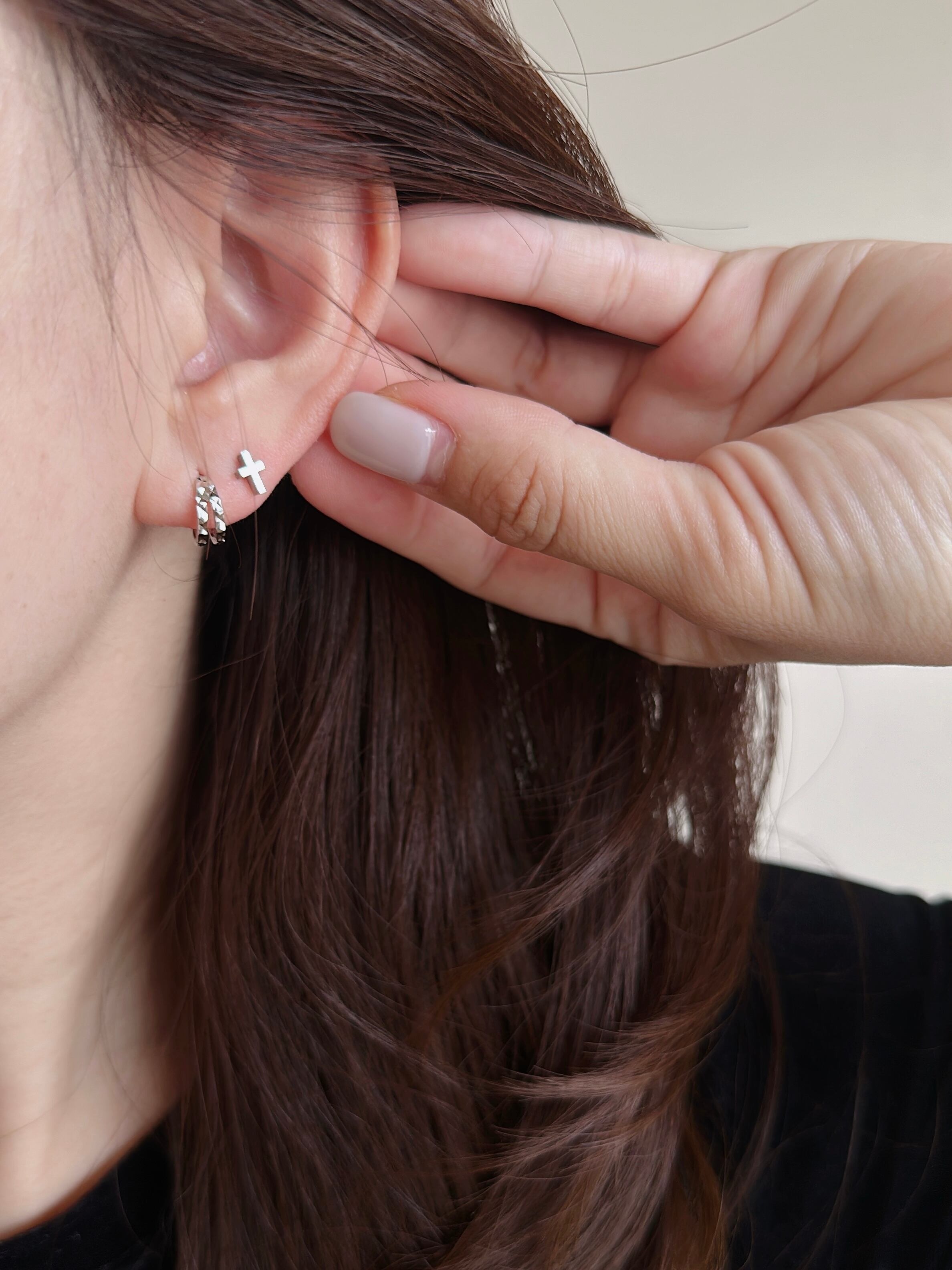 S925 separate cut hoop pierce