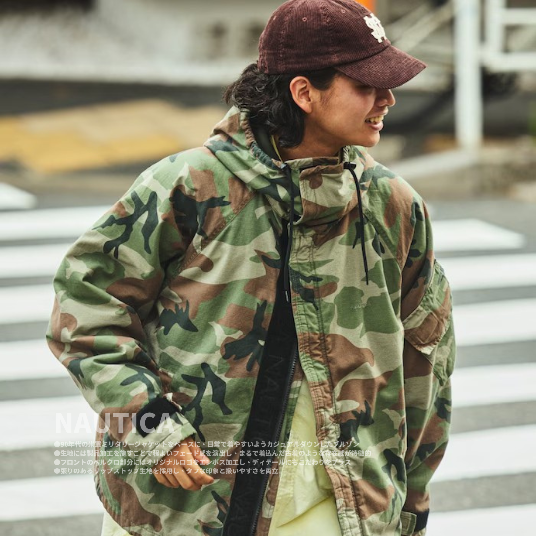 "代購" NAUTICA 尼龍格紋 軍風短款外套