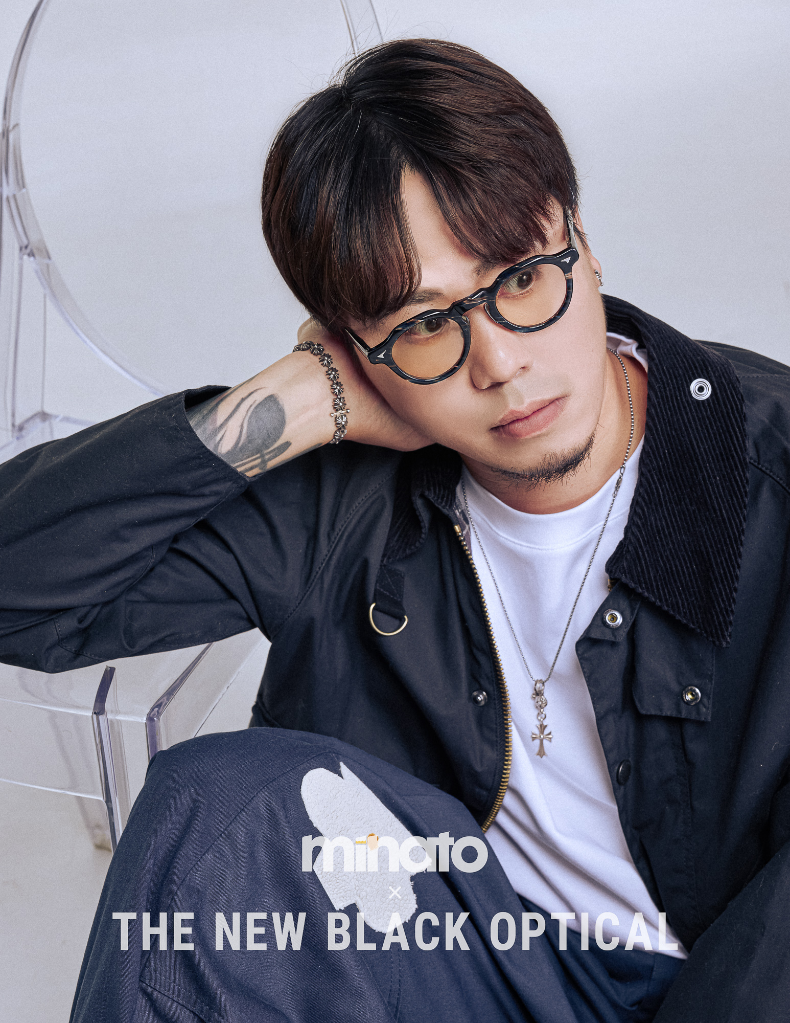 品川義則 X Minato X The New Black Optical Y1 - C-2 Blue Celluloid Tortise 藍玳瑁色