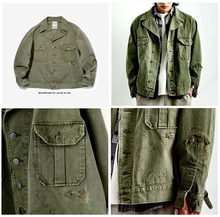 9/25 RE-STOCK: BOWWOW M41 HBT JACKET - OLIVE PRE ORDER ITEM (預訂中)