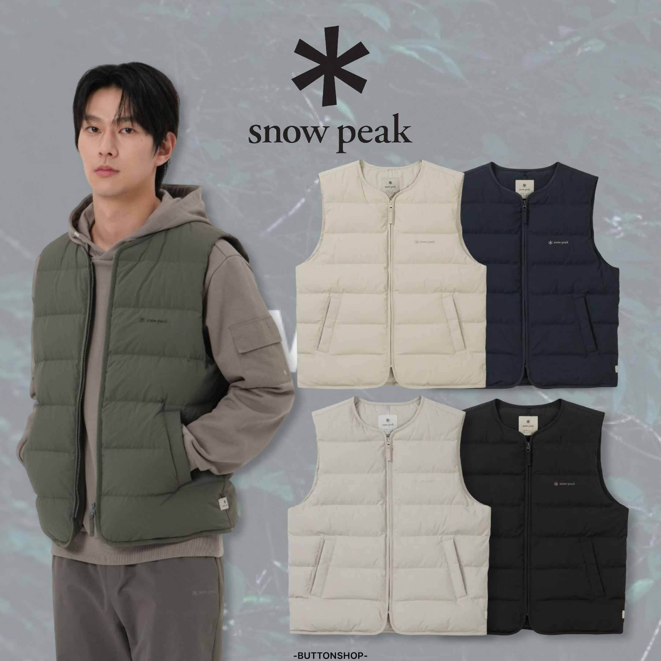 【現貨】snow peak Land Light Down Vest 無領式 輕羽絨背心 BTS 金泰亨同款 S25WMGDV60 S24WMGDV60