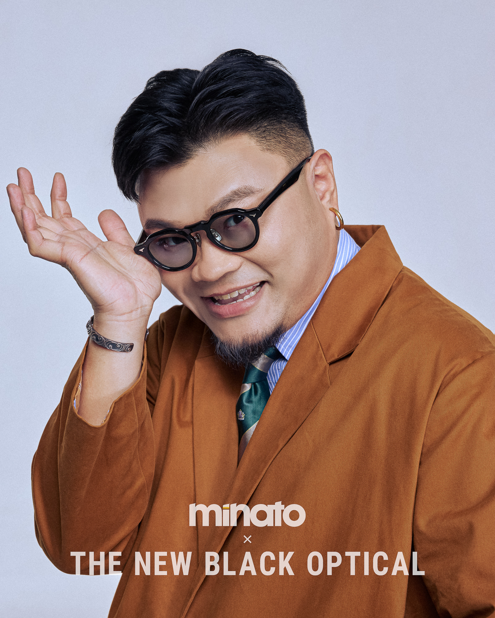 品川義則 X Minato X The New Black Optical Y1 - C-3 Burning Wood Demi 木啡色