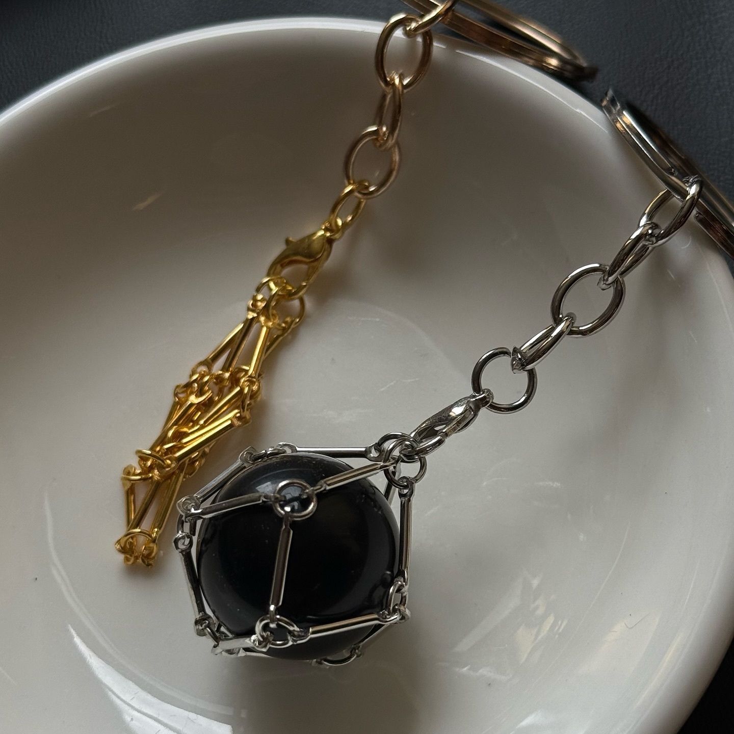 [原石] 水晶滾石 空拖 鑰匙圈