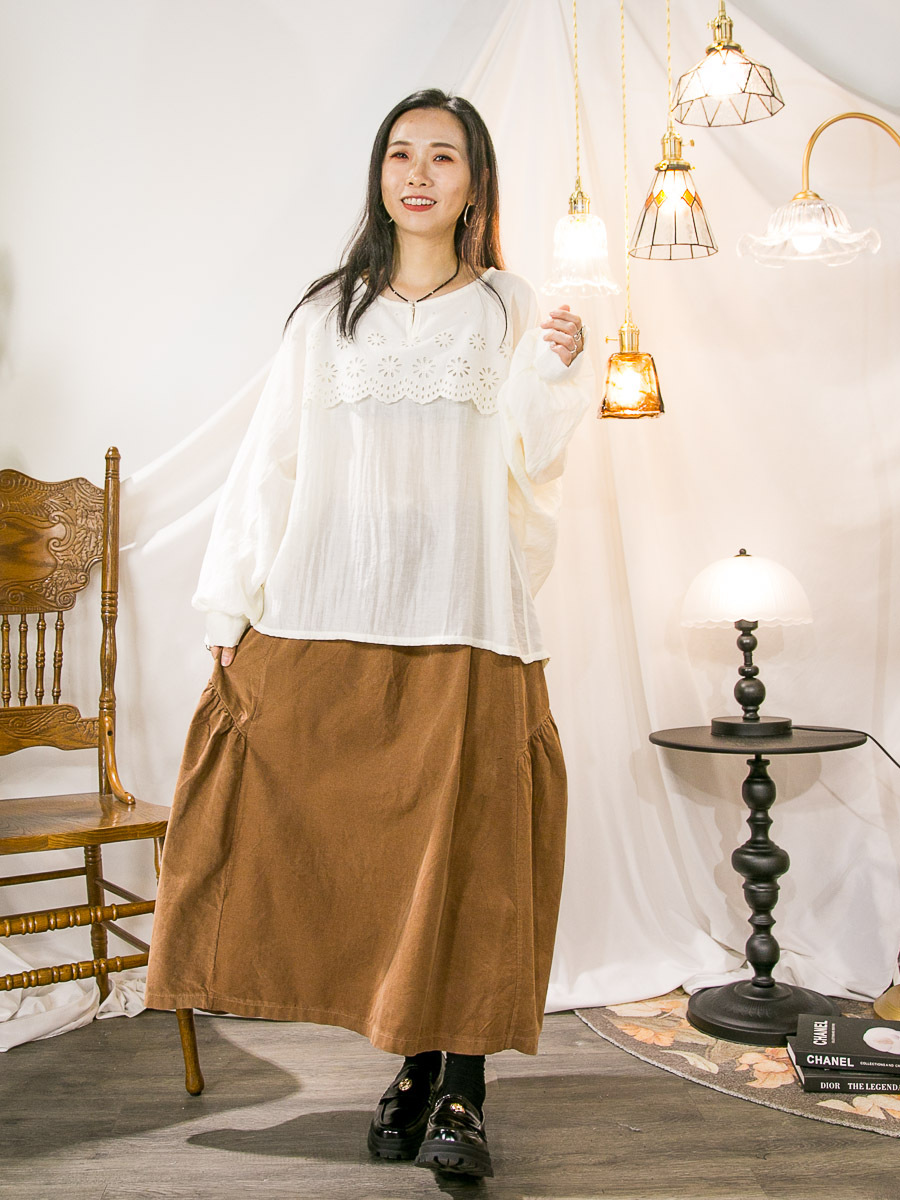 ⬇️開倉低至半價😱FINALSALE📣  領位通花刺激．麻棉料TOP【不設退換】