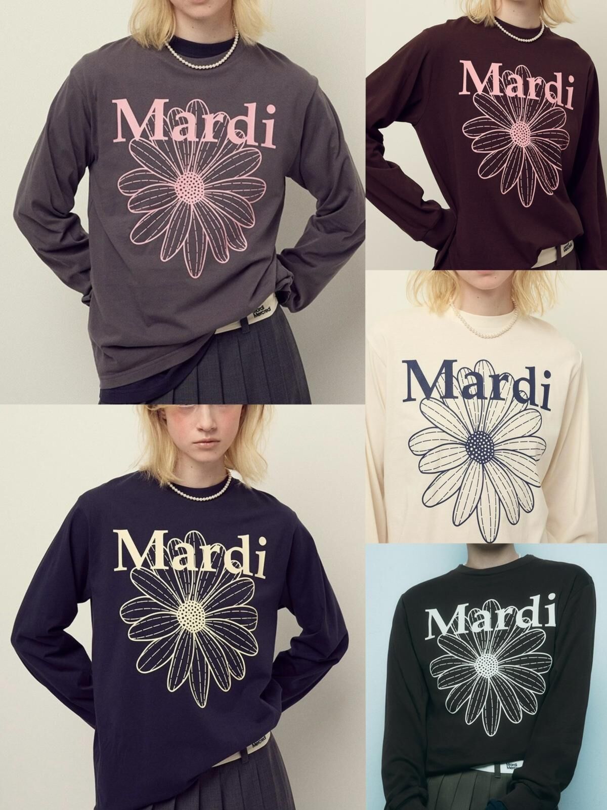 Mardi花字長袖TEE・零縮水神TEE