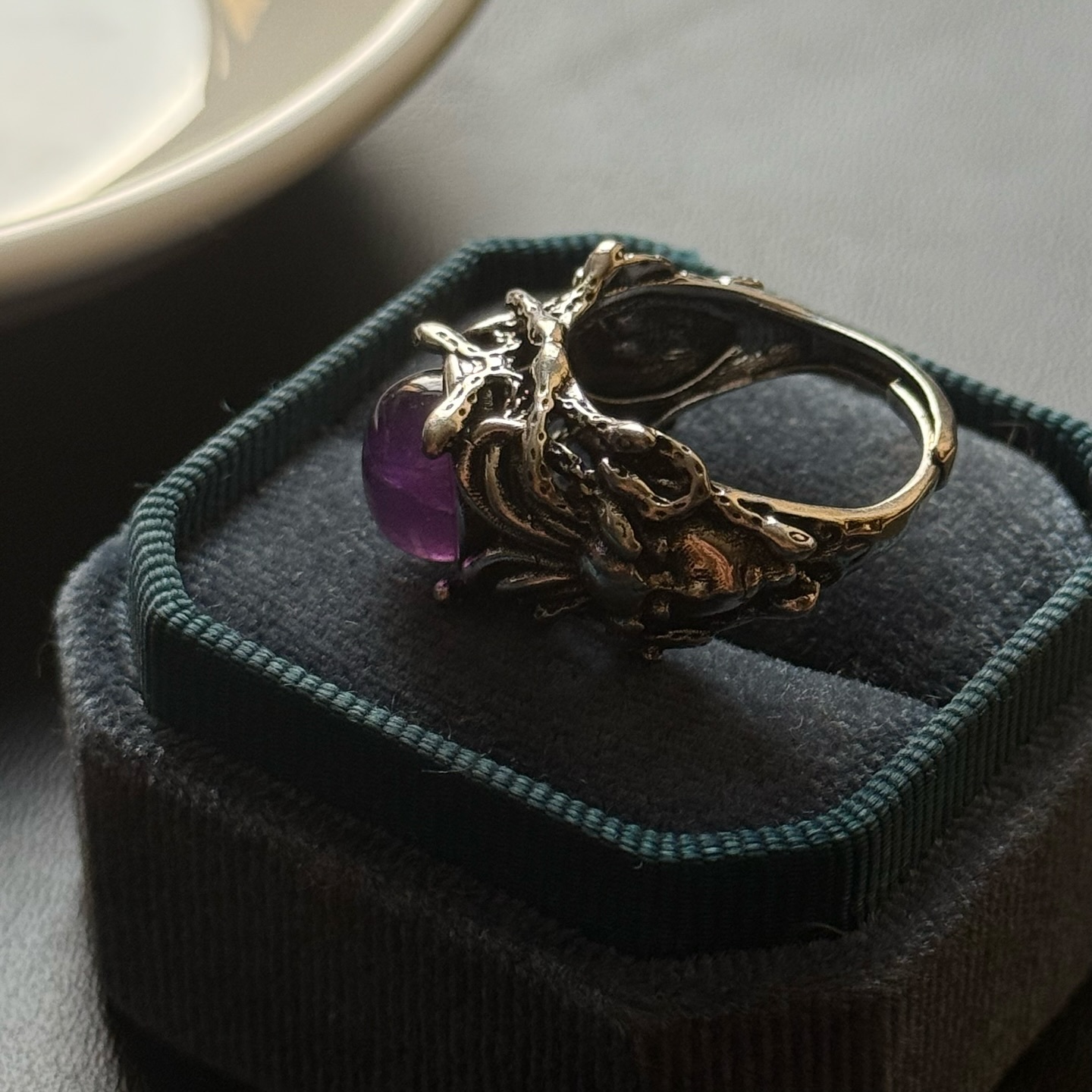 [原石] 紫水晶 男戒 水晶戒指