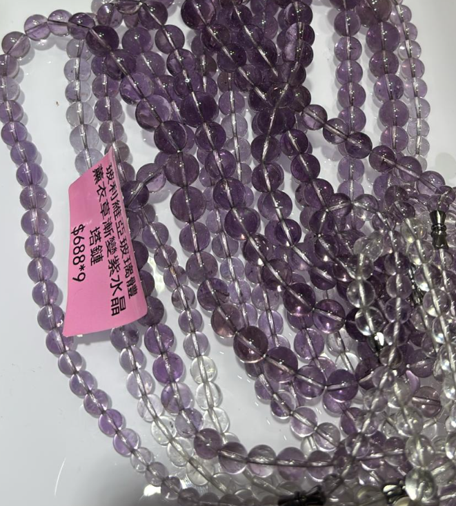 250925 - A45 玻利維亞玻璃體紫水晶漸變塔鏈
