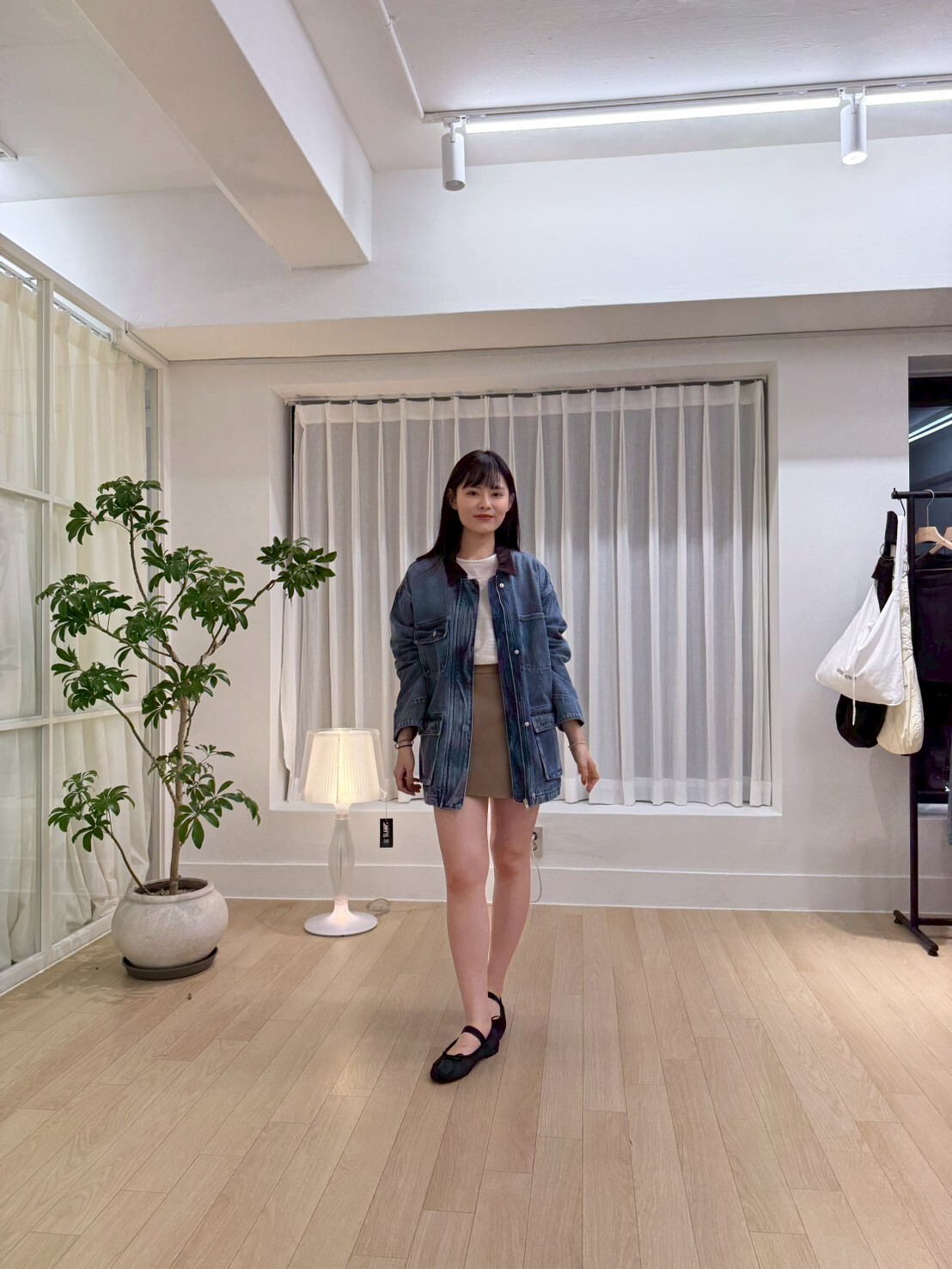 PE5009 四口袋燈芯絨領牛仔外套