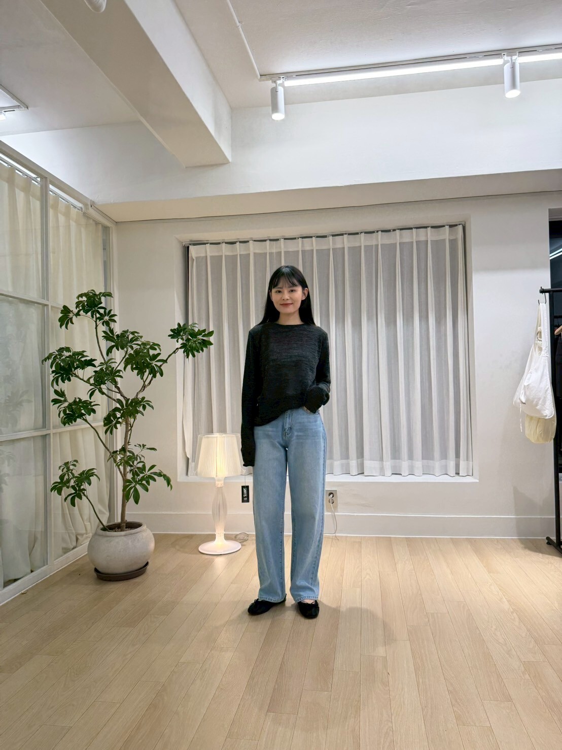 PE5016 水洗直筒貓鬚牛仔褲 (S/M/L)