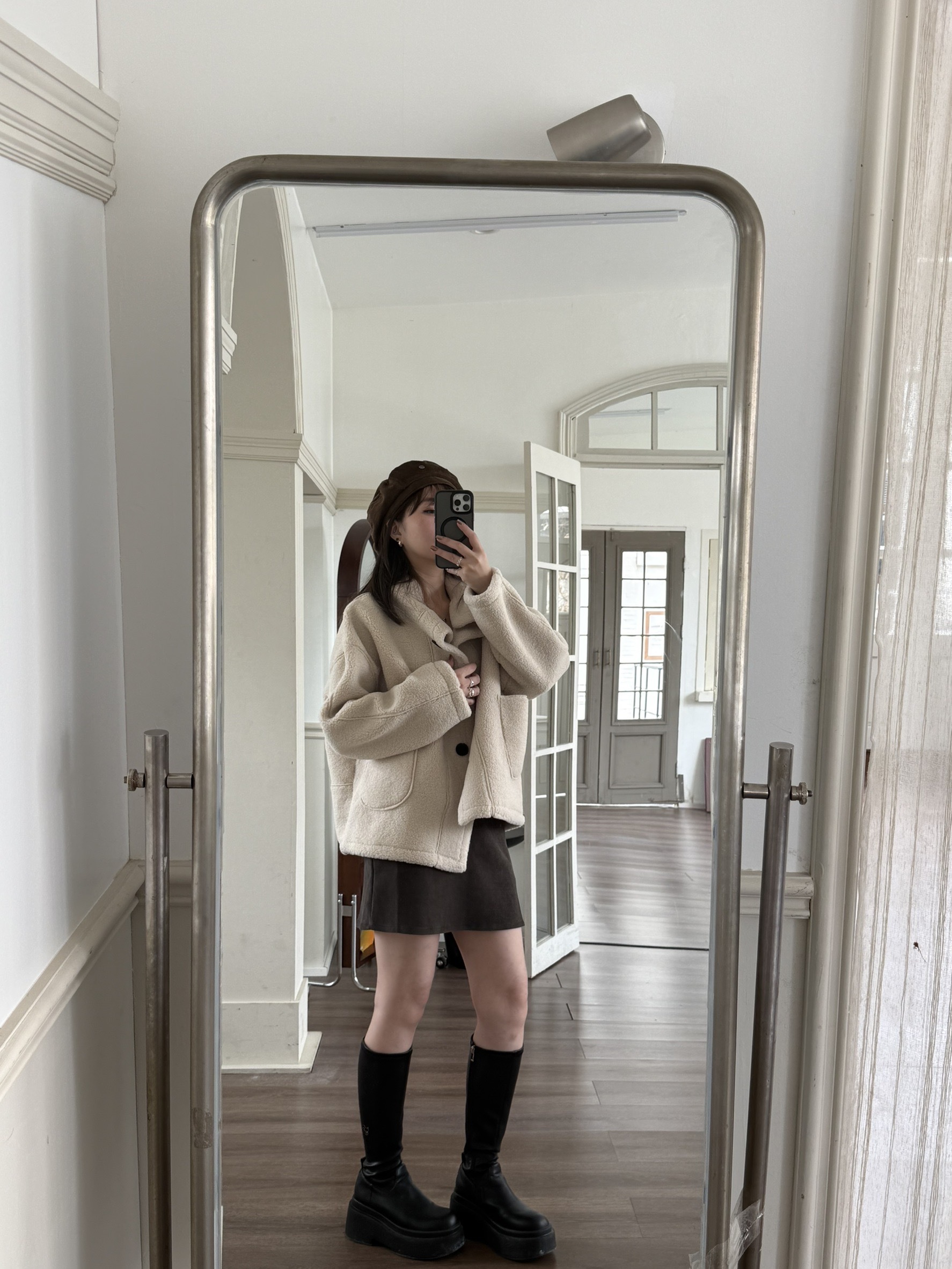 立領短版羊羔毛外套