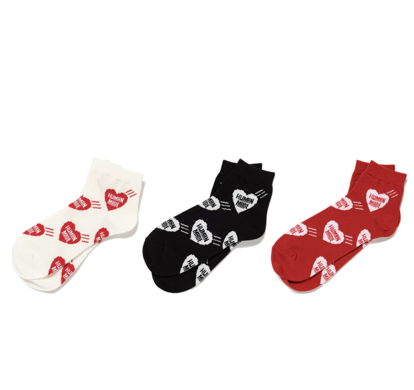 【HUMAN MADE】短款HEART SOCKS