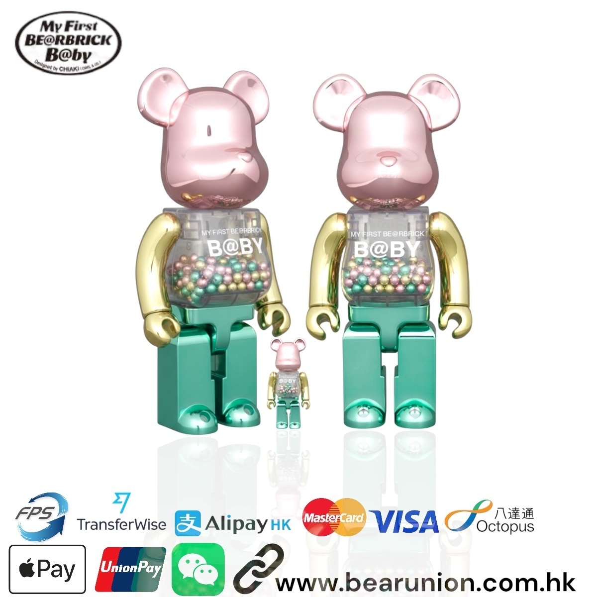 🥇現貨🥇Bearbrick 400% 100% MY FIRST B@BY 1st COLOR CHROME
