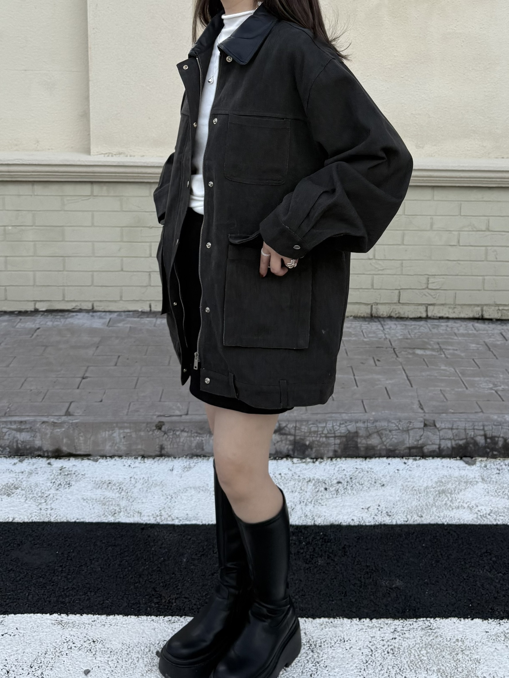 水洗工裝厚磅外套