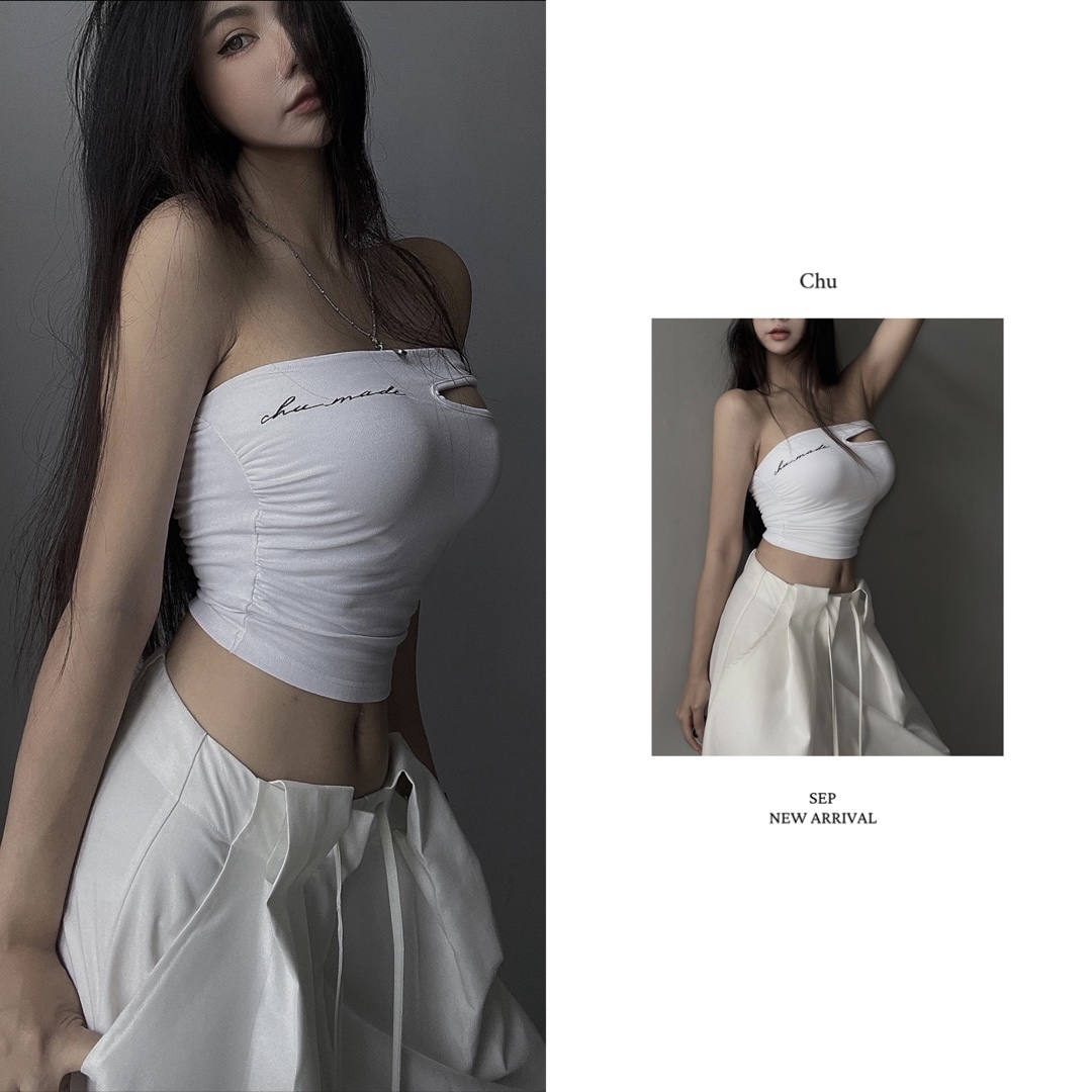 Sep【9.30 PM18:00】𝙘𝙝𝙪-𝙢𝙖𝙙𝙚-訂製款-不被定義，挖洞抹胸Bratop