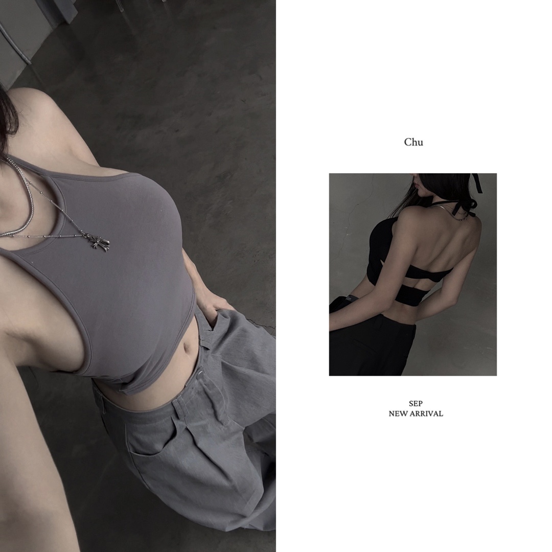 Sep【9.30 PM18:00】𝙘𝙝𝙪-𝙢𝙖𝙙𝙚-訂製款-無拘感，削肩美背Bratop（包色自留款）