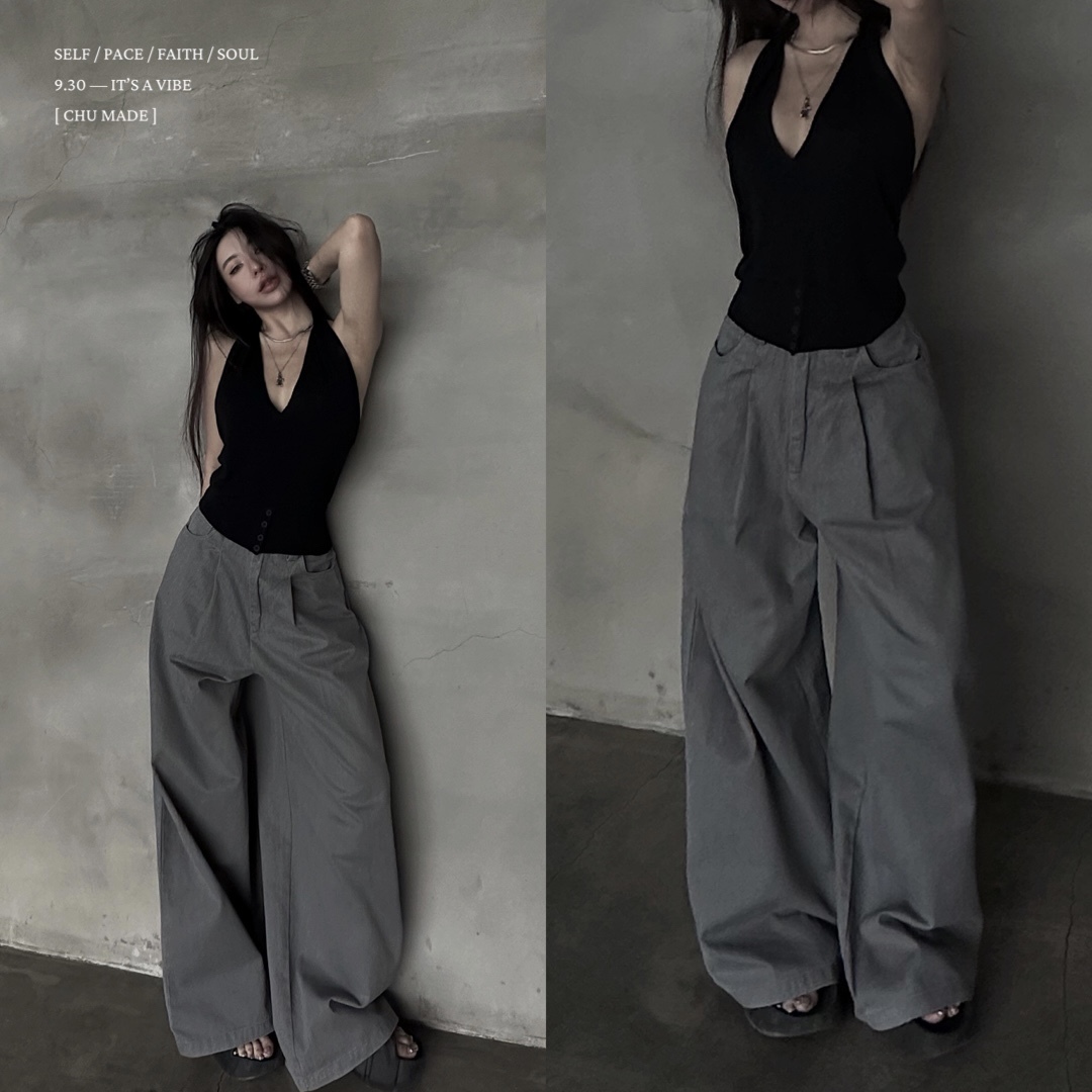 Sep【9.30 PM18:00】#巨高級 人手必收！高智感灰系寬褲（梨身強推）