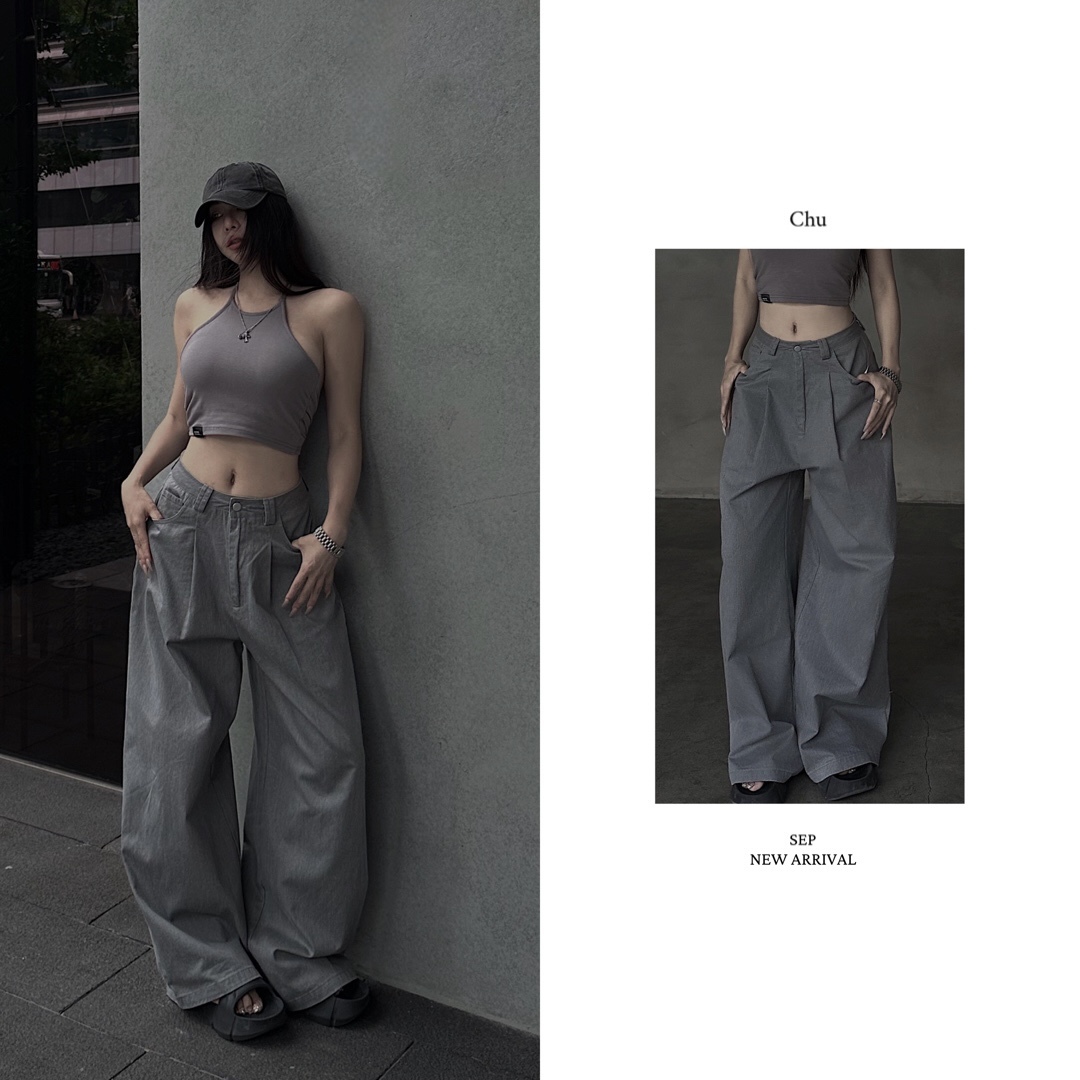 Sep【9.30 PM18:00】#巨高級 人手必收！高智感灰系寬褲（梨身強推）