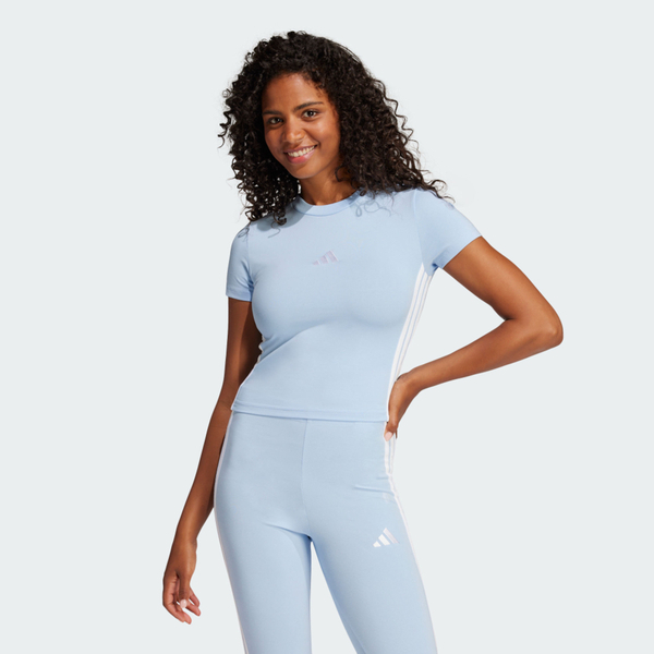 Adidas 愛迪達 W 3s Sj Baby T JE1241 女 T恤 運動上衣 休閒短袖 水藍 亞版