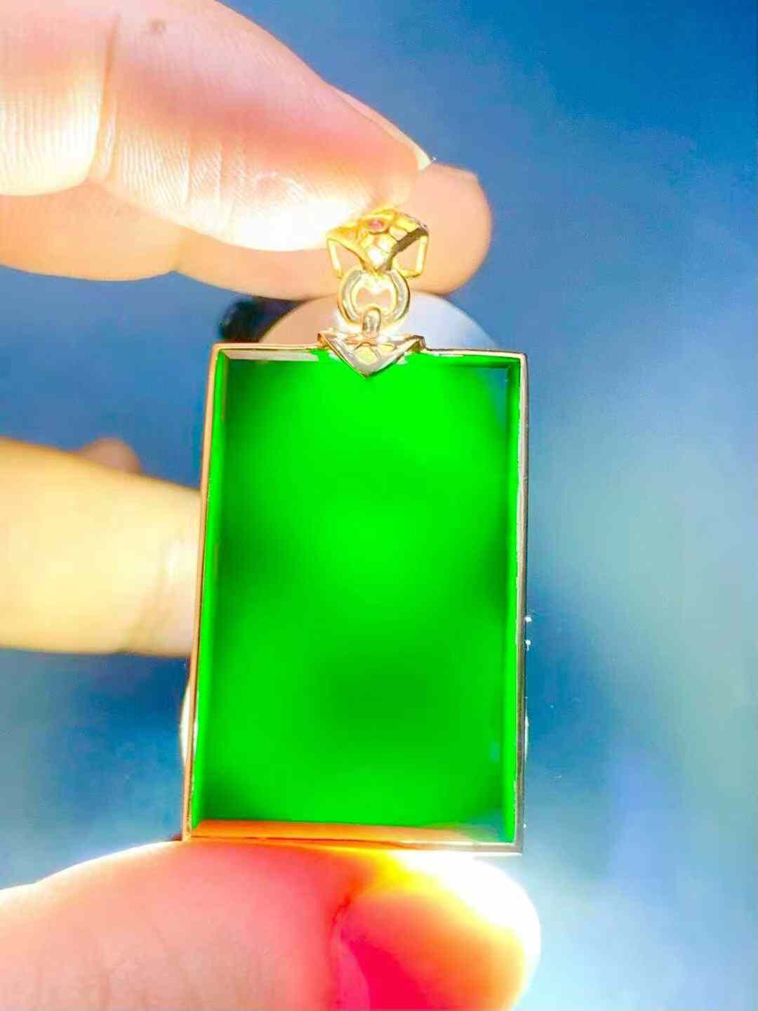 翡翠墨翠平安無事牌,天然翡翠A玉, 緬甸玉, Jade, Jadeite