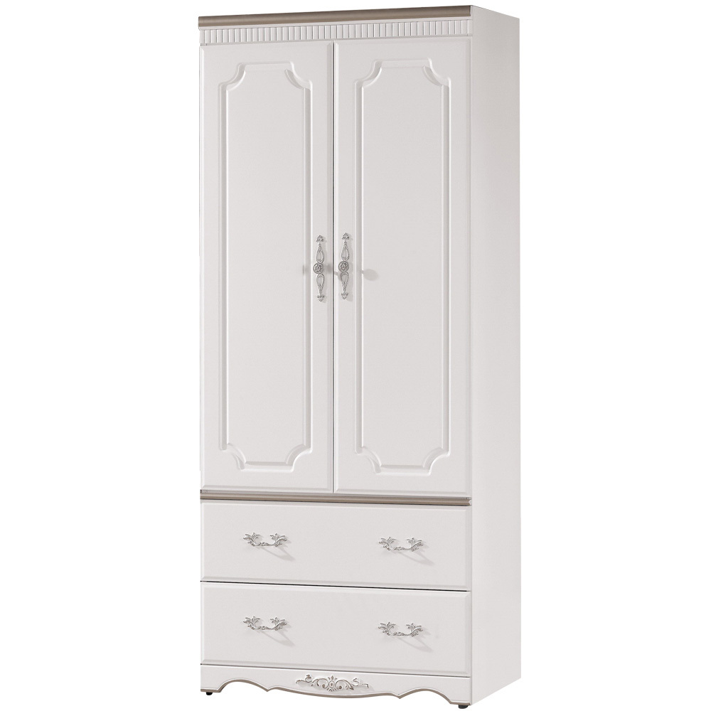 艾森塔2.7尺歐式二門二抽衣櫃