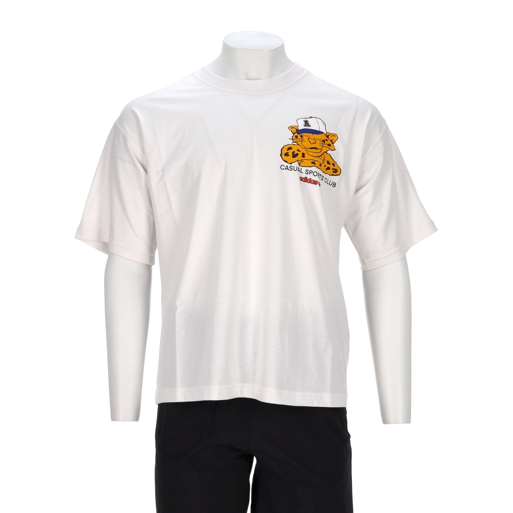 Adidas Graphic Os Ss T 男款 白色 寬鬆 動物 印花 棉質 休閒 短袖 JW0158