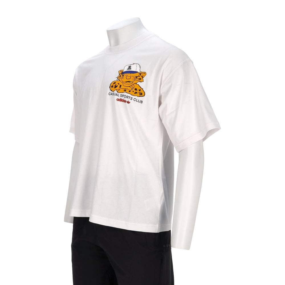 Adidas Graphic Os Ss T 男款 白色 寬鬆 動物 印花 棉質 休閒 短袖 JW0158