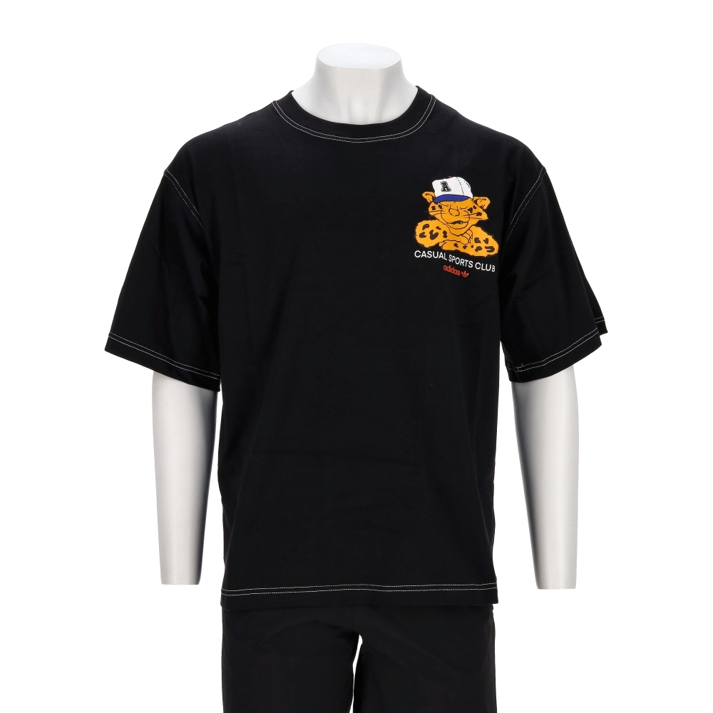 Adidas Graphic Os Ss T 男款 黑色 寬鬆 動物 印花 棉質 休閒 短袖 JW0159