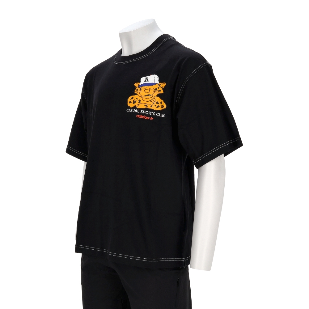 Adidas Graphic Os Ss T 男款 黑色 寬鬆 動物 印花 棉質 休閒 短袖 JW0159