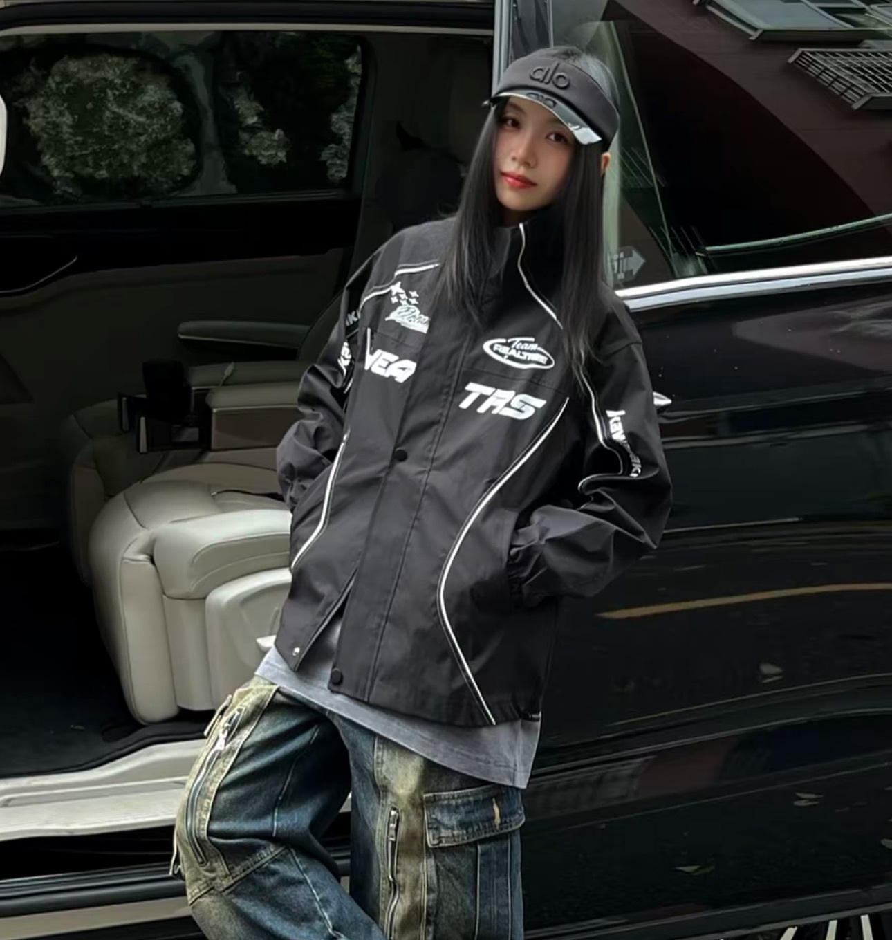 Kawasaki川崎美式復古賽車風 衝鋒外套 男女同款