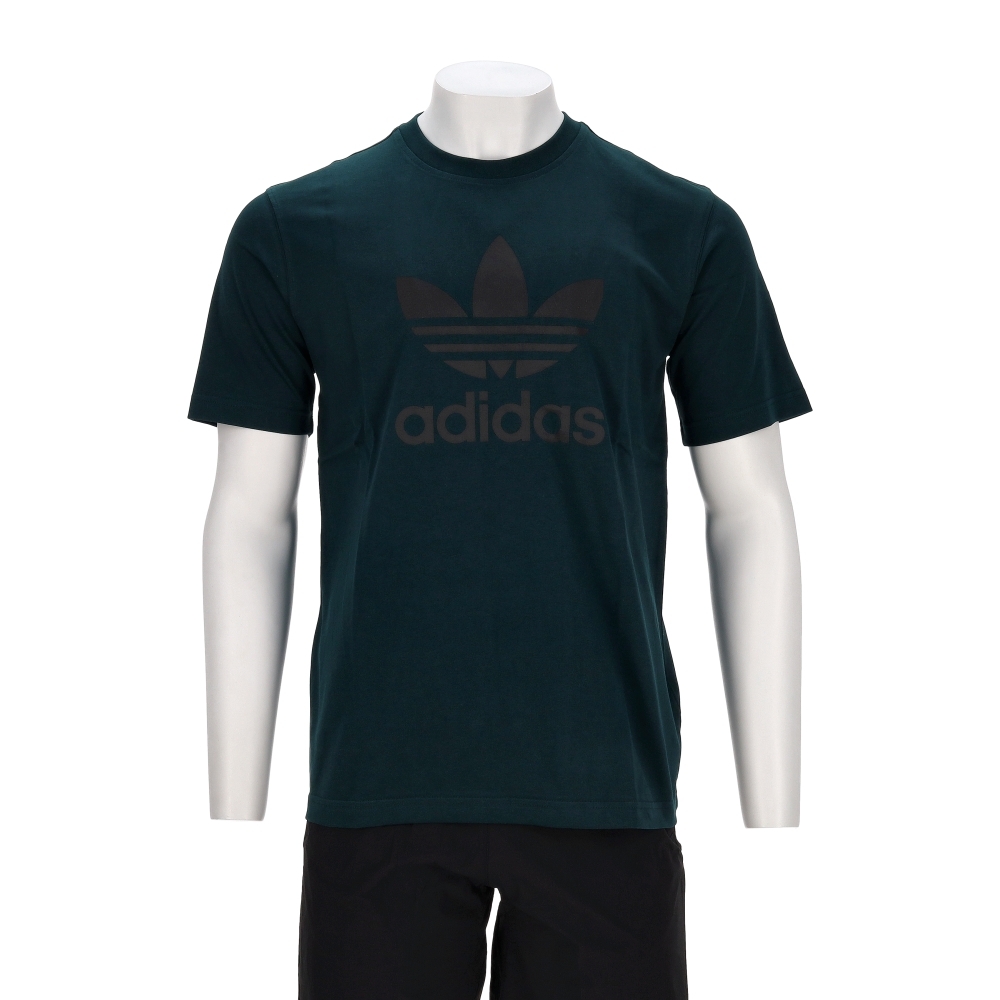 Adidas Trefoil T-Shirt 男款 綠色 三葉草 Logo 印花 棉質 休閒 短袖 JY1429