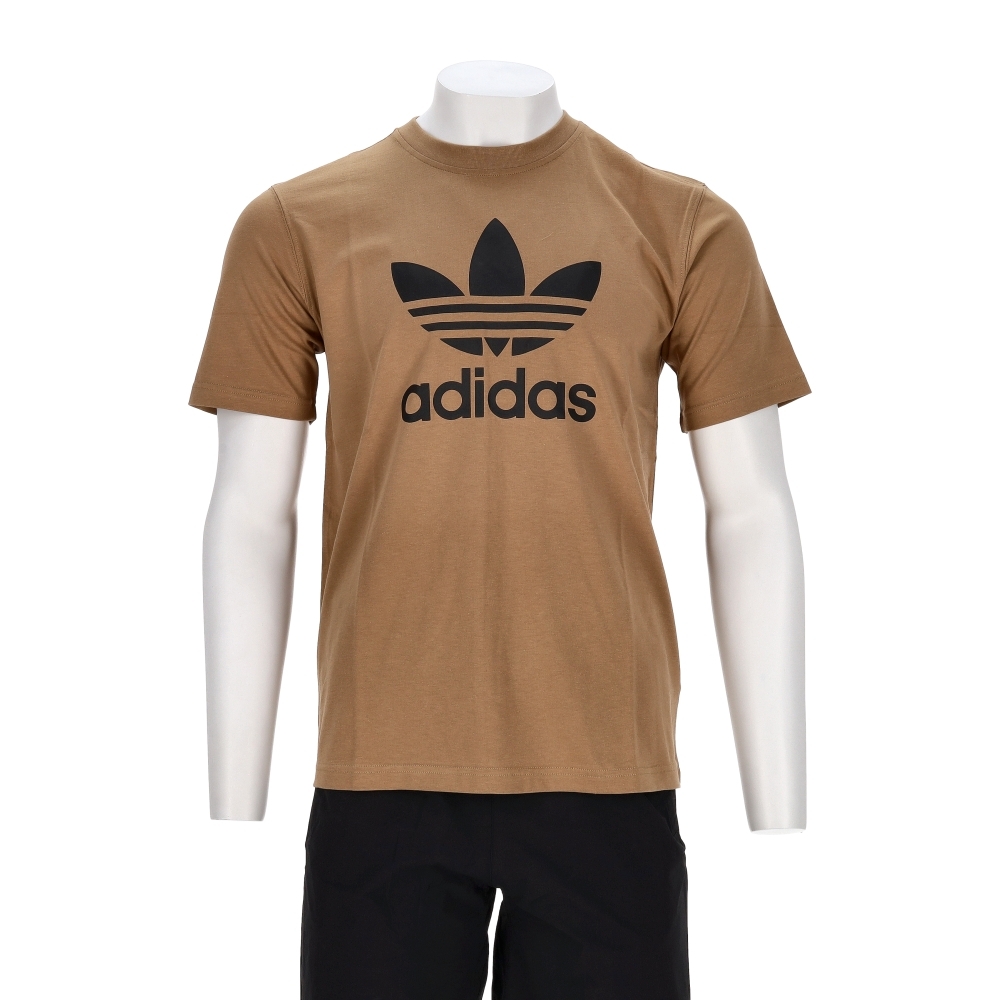 Adidas Trefoil T-Shirt 男款 卡其色 三葉草 Logo 印花 棉質 休閒 短袖 JY3759