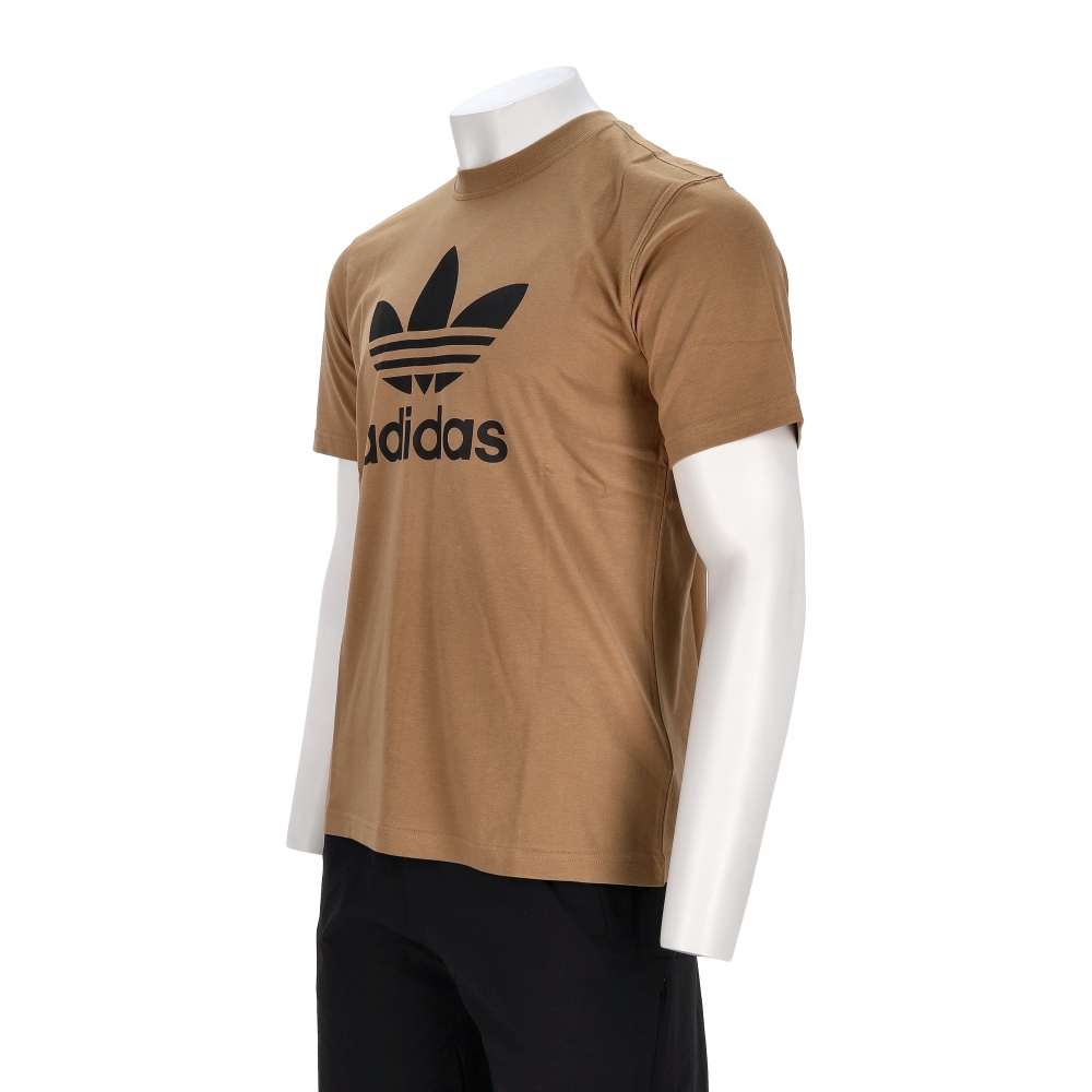 Adidas Trefoil T-Shirt 男款 卡其色 三葉草 Logo 印花 棉質 休閒 短袖 JY3759