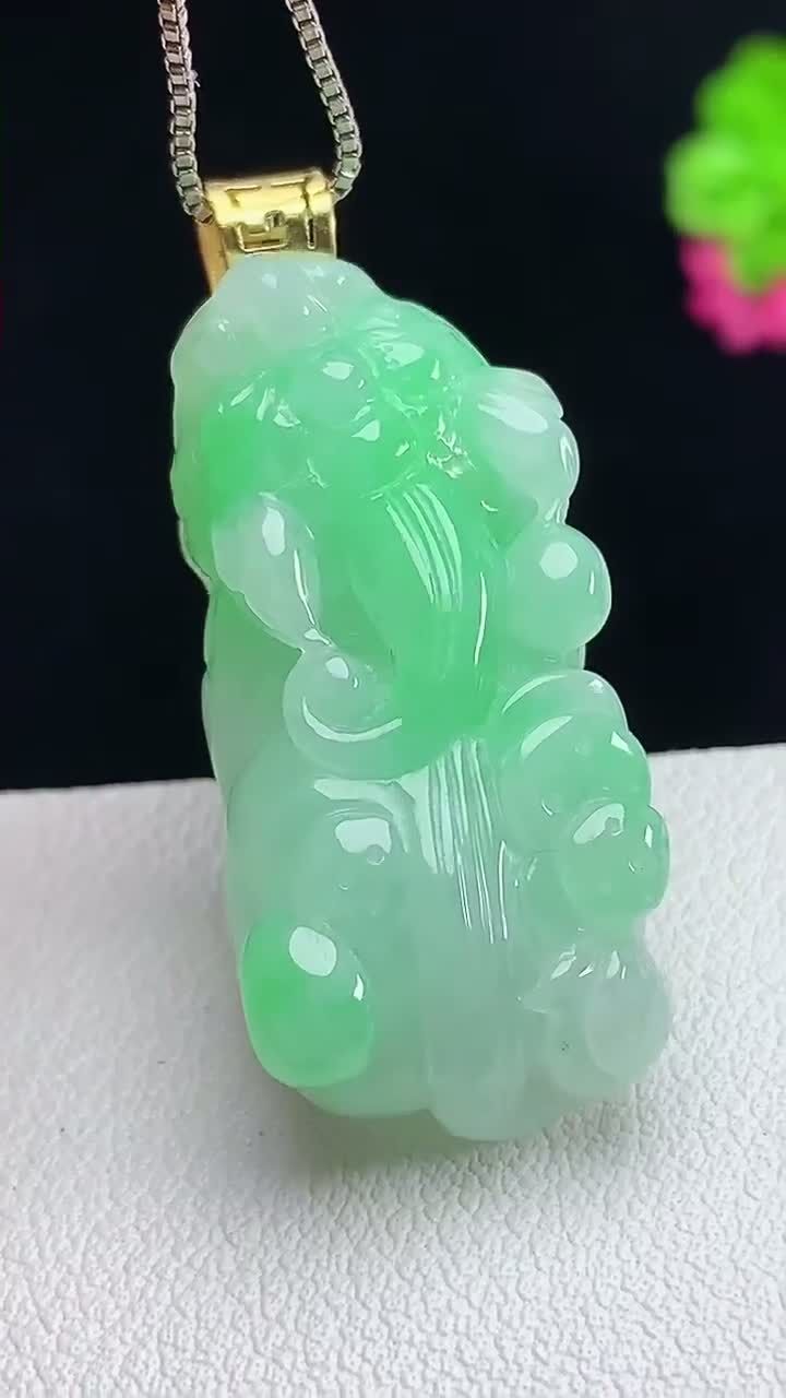 翡翠冰飄綠貔貅,天然翡翠A玉, 緬甸玉, Jade, Jadeite