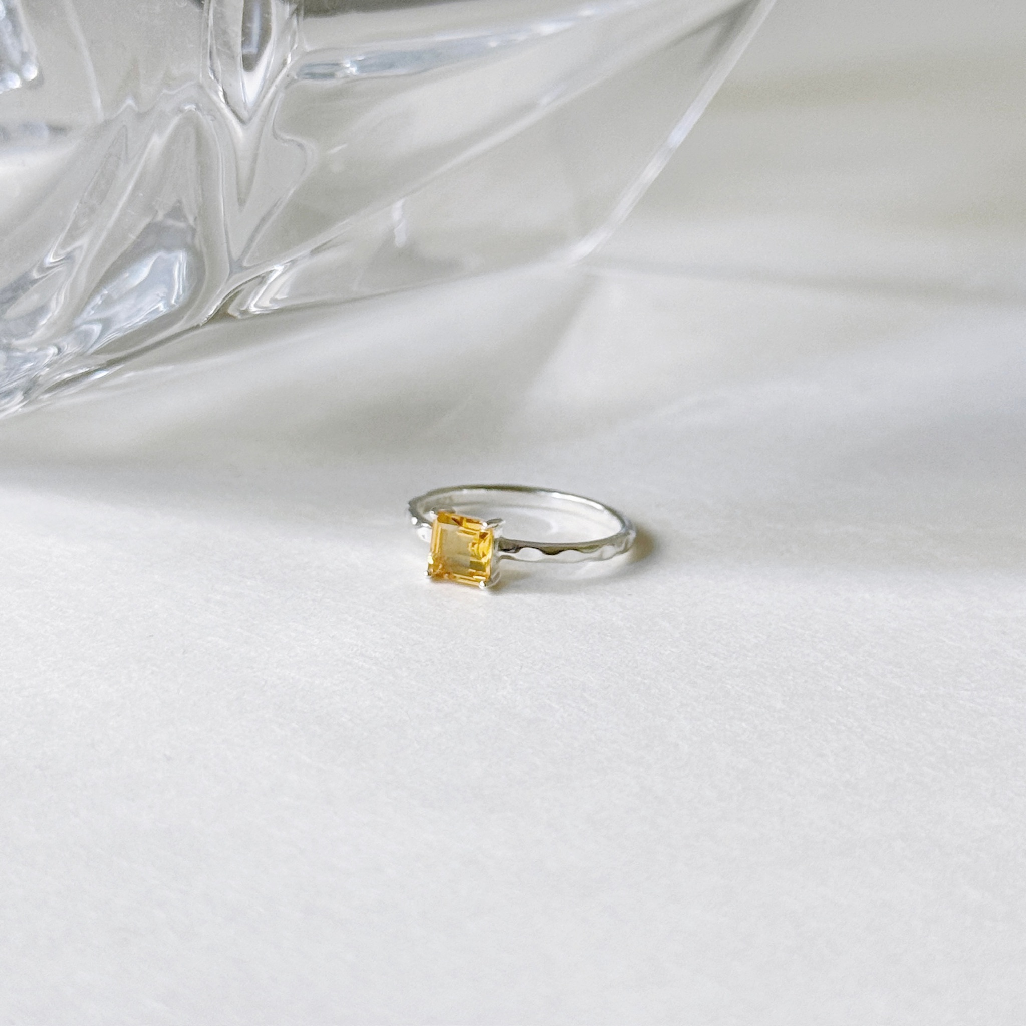 Square黃水晶戒指