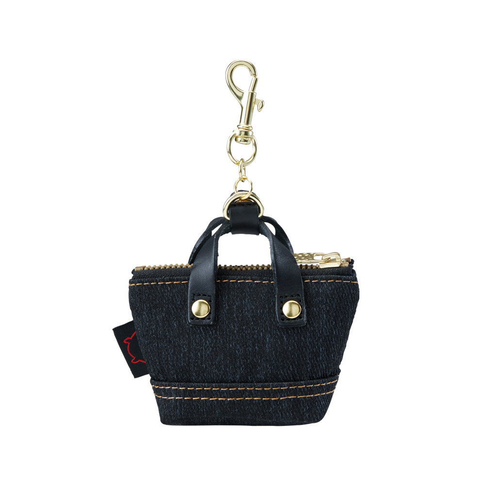 Denim 迷你托特吊飾包-丹寧黑