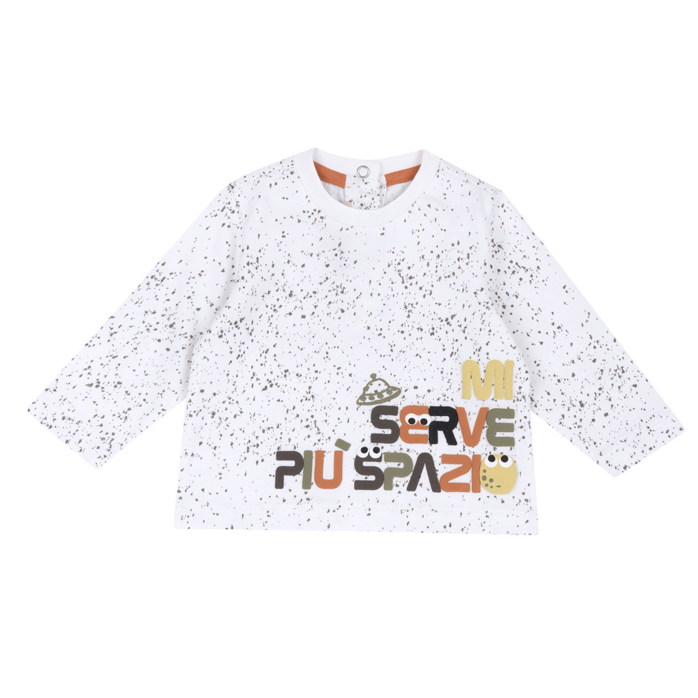 星際恐龍-滿版噴點+印圖長袖上衣