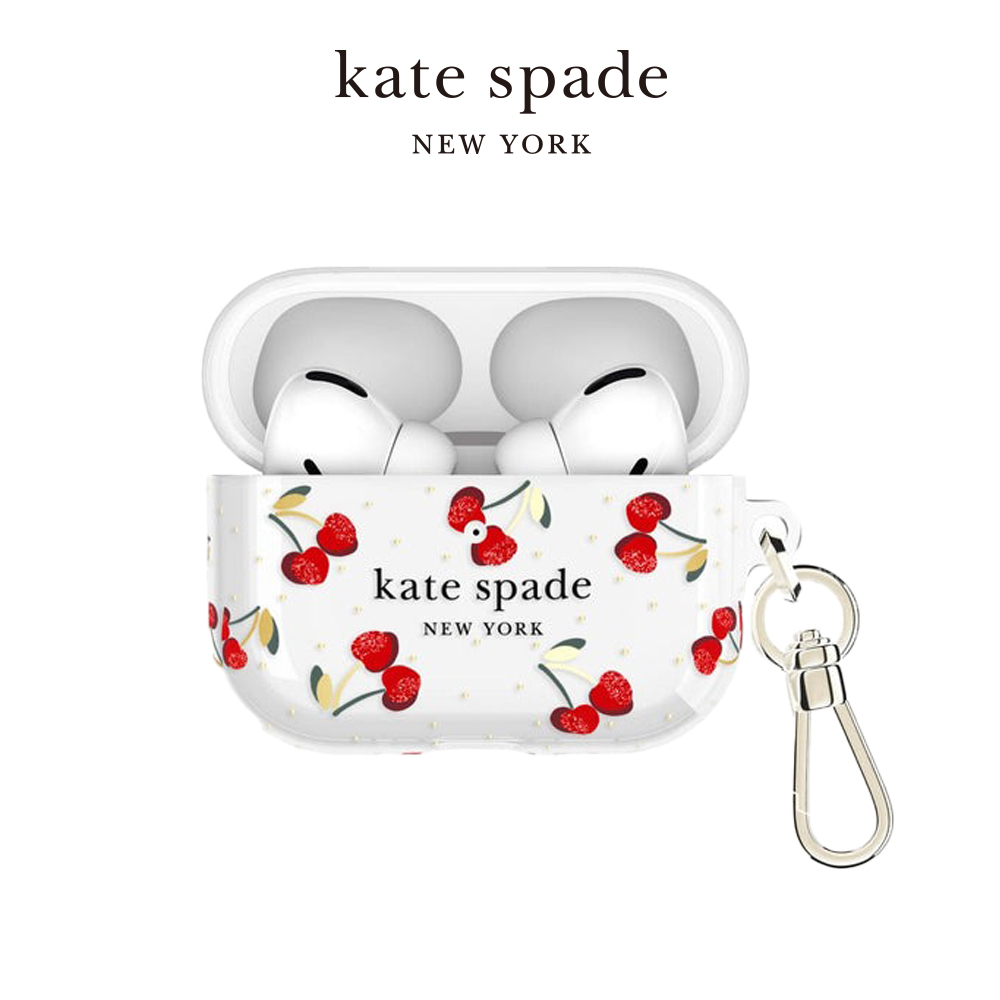 【kate spade】AirPods Pro (第3代) 耳機保護殼套 嬌豔櫻桃