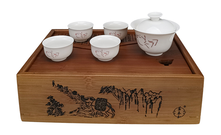 茶馬古道 茶禮組 包含老孟宗竹茶盤 玉脂瓷