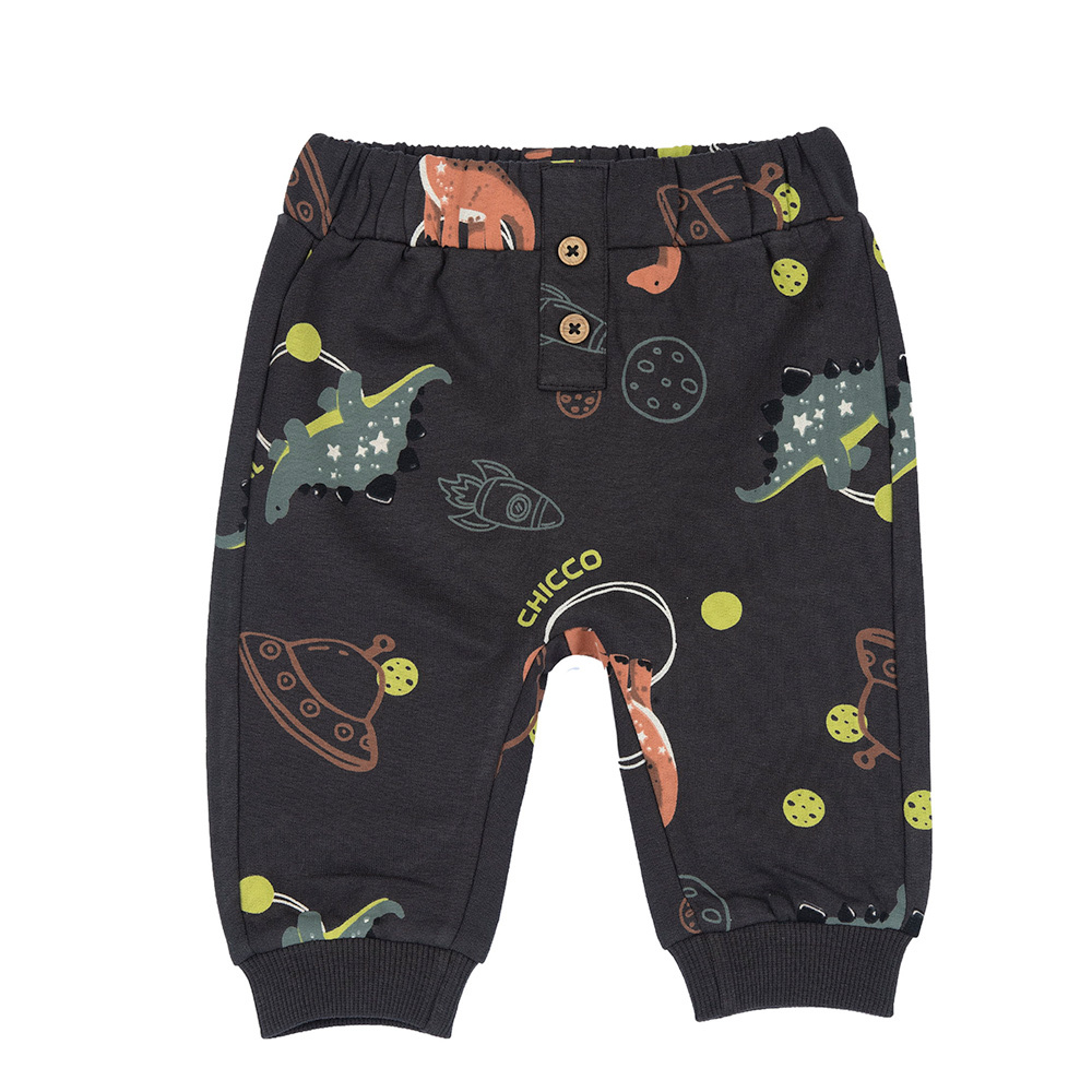 星際恐龍-滿版印花束口長褲