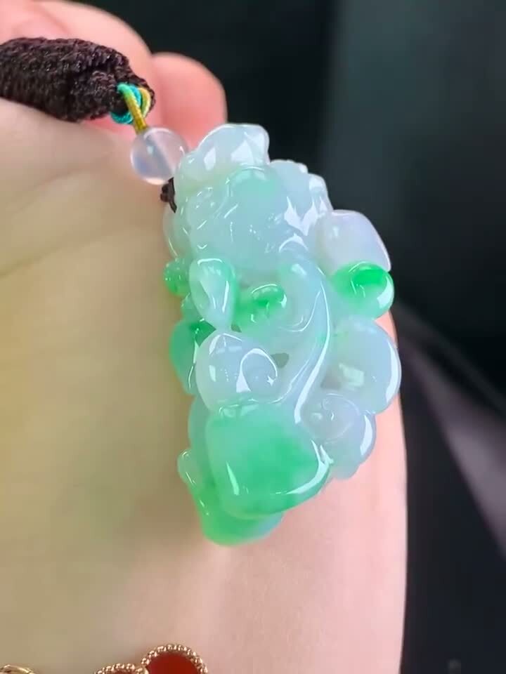 翡翠冰飄綠貔貅,天然翡翠A玉, 緬甸玉, Jade, Jadeite