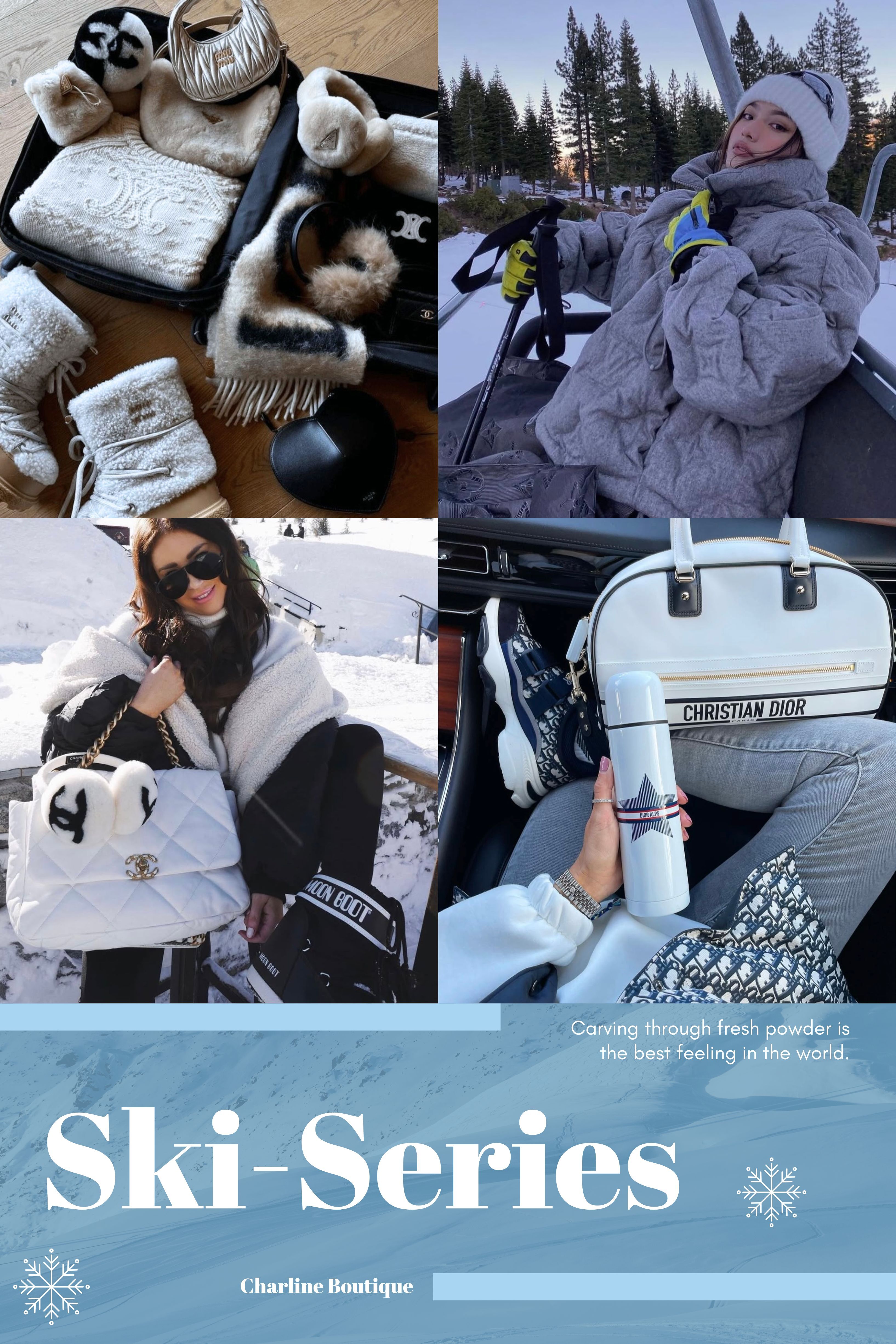 看完 Dior Alps、LV Ski、Chanel Coco Neige 等精品滑雪系列的介紹,相信您心裡也冒出了不少實際問題:滑雪為什麼突然這麼流行?第一次滑雪要準備什麼?不滑雪的人買這些服裝會不會浪費?為了讓大家在入手之前更清楚狀況,Charline Boutique 整理了常見的疑問與經驗分享,以下這些 Q&A 會幫助您快速找到答案,無論您是新手還是時尚愛好者,都能從中獲得實用的參考。  滑雪時尚相關Q&A  Q1. 滑雪為什麼變這麼熱門?  A: 近年來滑雪之所以越來越受歡迎,主要有三個原因:  後疫情效應:人們在長期封閉後,更渴望接觸大自然,滑雪結合運動與旅遊,成為理想選擇。   社群媒體推波助瀾:雪場的純白景色、精品滑雪服的華麗造型,讓滑雪照片成為冬季社群貼文的熱門素材。   精品品牌投入:像 Dior Alps、LV Ski、Chanel Coco Neige 等系列,讓滑雪不再只是運動,而是時尚舞台。  Charline Boutique 發現,特別是在亞洲市場,很多人即使一年只去一次雪場,也願意投資一套精品滑雪裝,因為這不僅是功能需求,更是展現生活品味的一部分。   Q2. 滑雪系列服裝真的適合日常穿搭嗎?  A: 適合。精品滑雪系列早已不只是為雪場而設計,許多單品在日常生活中同樣實用。Charline Boutique 的經驗是,像 Chanel Coco Neige 的羽絨外套、Dior Alps 的針織上衣,或 LV Ski 的配件,都能輕鬆融入城市冬季穿搭。這些服裝不僅保暖,更兼具設計感,讓你即使不滑雪,也能展現冬季限定的時尚氛圍。    Q3. Chanel 滑雪系列上新時間?  A: Chanel 的 Coco Neige 滑雪系列通常會在每年秋冬交接時上新,依照近幾季的市場觀察,大約落在 9 月下旬至 11 月初之間,多數精品店會在 10 月中下旬陸續推出。Charline Boutique 特別想提醒大家,這些單品常常一上市就相當搶手,因此建議有興趣的消費者提前關注品牌消息,才不會錯過理想款式。    Q4. 不滑雪的人也可以穿滑雪系列嗎?  A: 當然可以。很多客人跟 Charline Boutique 分享過,他們購買 Dior Alps、LV Ski 或 Chanel Coco Neige,並不是為了專業滑雪,而是因為這些系列同樣能作為「冬季時尚單品」。精品滑雪外套、毛衣與帽款,具備高科技布料的保暖效果,加上設計感強烈,穿在城市日常、旅行或街拍中都非常亮眼。即使完全不滑雪,精品滑雪系列也能展現獨特風格,因此對喜愛奢侈時尚的人來說,反而是一種高效利用。    Q5. 在台灣可以買到國際精品滑雪系列嗎?  A: 可以,但數量非常有限。像 Dior Alps、LV Ski、Chanel Coco Neige 這類國際精品滑雪系列,大多數會在歐洲、日韓或品牌指定滑雪勝地率先上架。在實際代購過程中,Charline Boutique 留意到,在台灣雖然部分 Chanel 或 LV 精品店可能會少量引進,但熱門單品往往很快售罄。因此,若想確保能入手理想款式,建議提前鎖定品牌發售時間,或透過熟悉國際市場的平台來搶先購買。    Q6. 新手滑雪應該怎麼準備?  A: 新手滑雪的準備大致分為三個部分:  服裝與裝備:建議先準備自己的保暖內層(發熱衣、羊毛衣)、防水手套、雪鏡、帽子或脖圍,這些是最貼身也最影響體驗的裝備。雪鞋、滑雪板、雪杖則可以先租借,等確定喜歡再投資。   體能與安全:滑雪需要核心與腿部肌群的支撐,出發前可以做些深蹲、核心訓練,並且建議第一次找教練帶領,避免受傷。   風格與品牌:如果只是體驗,可以從運動品牌的基本裝備開始,例如 The North Face、Columbia、Patagonia、Burton、Salomon、Descente 等,這些品牌在專業性與耐用度上都有口碑,很適合新手入門。  Charline Boutique 的經驗是,很多新手在真正出發前,會特別挑一件精品外套或配件(像 Dior Alps 羽絨、Chanel Coco Neige 毛帽或 LV Ski 雪鏡),因為這些單品既能提升雪場時尚感,也能回到日常冬季生活中繼續穿戴,不會浪費。    Q7. 精品滑雪系列的價格帶大概是多少?  A: 像 Dior Alps、LV Ski、Chanel Coco Neige 這類精品滑雪系列,價格普遍高於一般專業運動品牌。Charline Boutique 觀察這幾年的趨勢,大部分滑雪外套與羽絨大衣通常落在 7 萬至 18 萬台幣左右,配件如雪鏡、毛帽則約在 1.5 萬至 5 萬台幣,而特殊限量單品(例如滑雪板或聯名包款)則可能突破 30 萬台幣以上。這些價格帶反映了品牌在材質、設計與限量稀缺性上的定位。    Q8. 亞洲人穿歐洲品牌滑雪裝會不會不合身?  A: 這確實是很多消費者的疑慮。亞洲人體型和歐洲設計常有差異,可能會出現上半身偏緊、下半身偏長的情況。客人最有感的是 Charline Boutique 提供的建議:大品牌通常會推出不同版型,像 Dior Alps 有修身款,Chanel 則偏寬鬆,亞洲人選擇小一號通常會更適合。此外,有些品牌已推出 Asia Fit 版型,建議購買前親自試穿或確認標示,以確保合身度與舒適度。    Q9. 有哪些時尚品牌有推出滑雪系列?  A: 其實不只 Dior Alps、LV Ski 和 Chanel Coco Neige,其他精品與時尚品牌這幾年也紛紛投入滑雪市場:  Prada Linea Rossa:結合高機能布料與運動時尚,是歐洲消費者很喜歡的奢華滑雪裝備選擇。   Moncler Grenoble:最具代表性的高端滑雪品牌,以專業保暖羽絨與流線設計著稱。   Fendi Skiwear:近年來推出帶有 FF 經典圖騰的滑雪系列,兼具品牌辨識度與功能性。   Gucci Après-Ski:主打「雪場+度假」氛圍,單品設計大膽,適合拍照打卡。   Charline Boutique 觀察這幾年的趨勢,幾乎所有一線精品品牌都不想錯過「滑雪時尚」這塊市場,因為它不只是運動,而是結合旅行、度假、社交的冬季生活方式。這也代表消費者有更多選擇,可以依照自己偏好的風格和品牌忠誠度來挑選。    Q10. 想入手精品滑雪系列,要怎麼避免買不到?  A: Charline Boutique 常常遇到客人詢問這個問題。經驗是:一定要「提早」鎖定。熱門款常在發售初期就完售,建議提前在秋季就開始詢問,或直接關注 Charline Boutique 的上新消息,才能搶到理想單品。