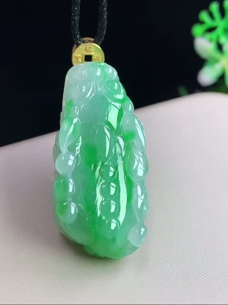 翡翠飄綠貔貅,天然翡翠A玉, 緬甸玉, Jade, Jadeite