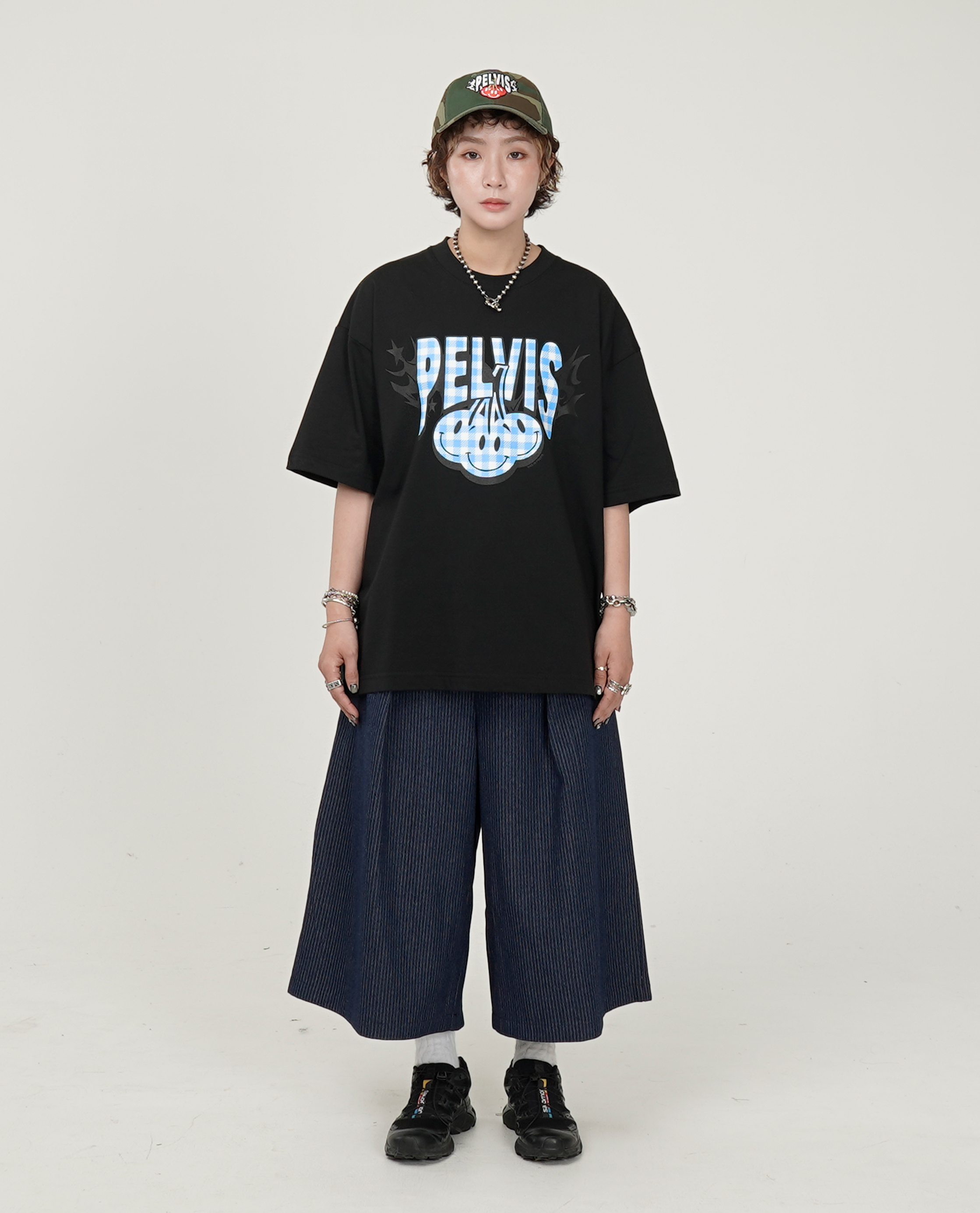 PELVIS Cherry Gingham Logo Tee - 25FW