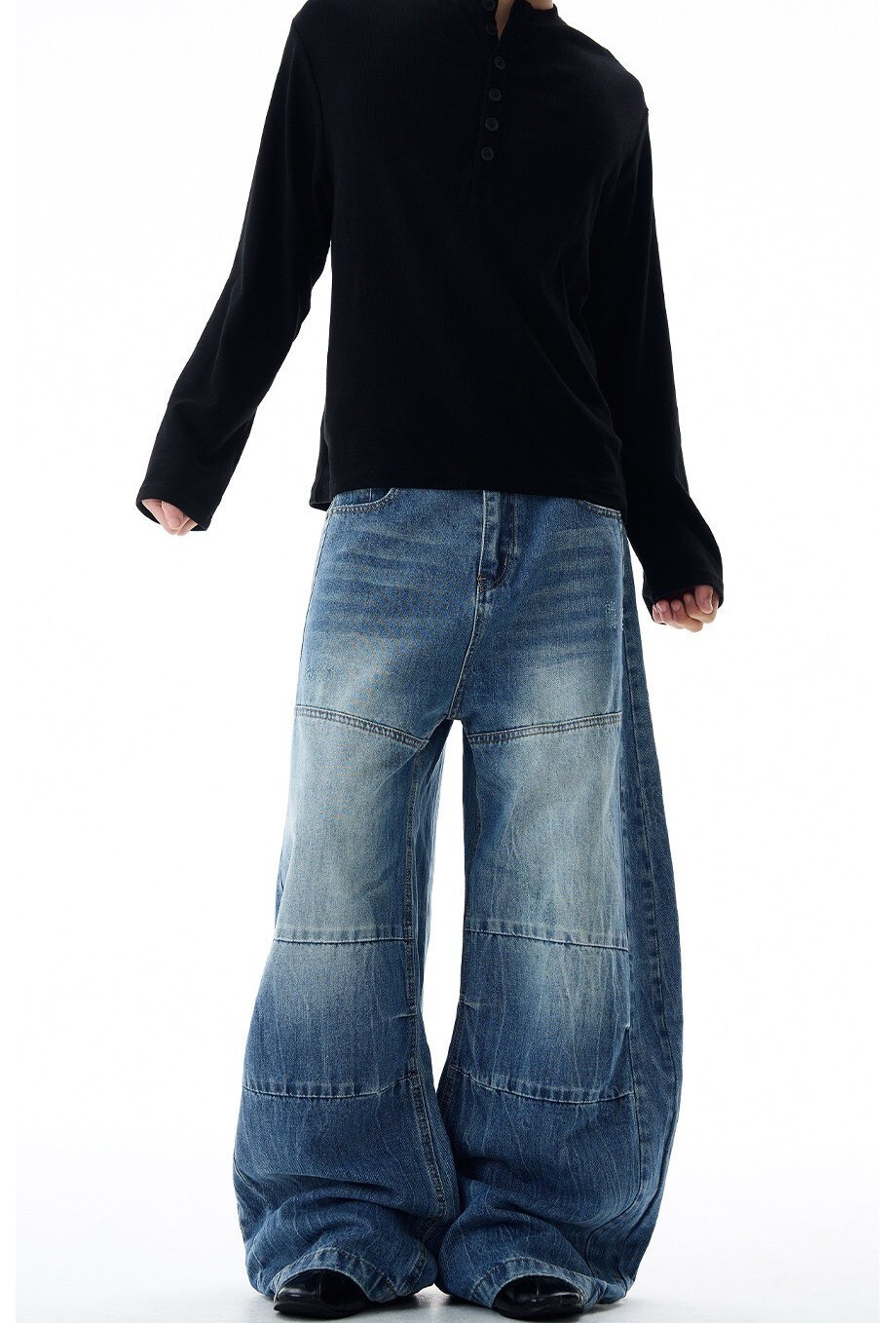 ACR 爆裂 刷紋 分節 裁線 牛仔褲